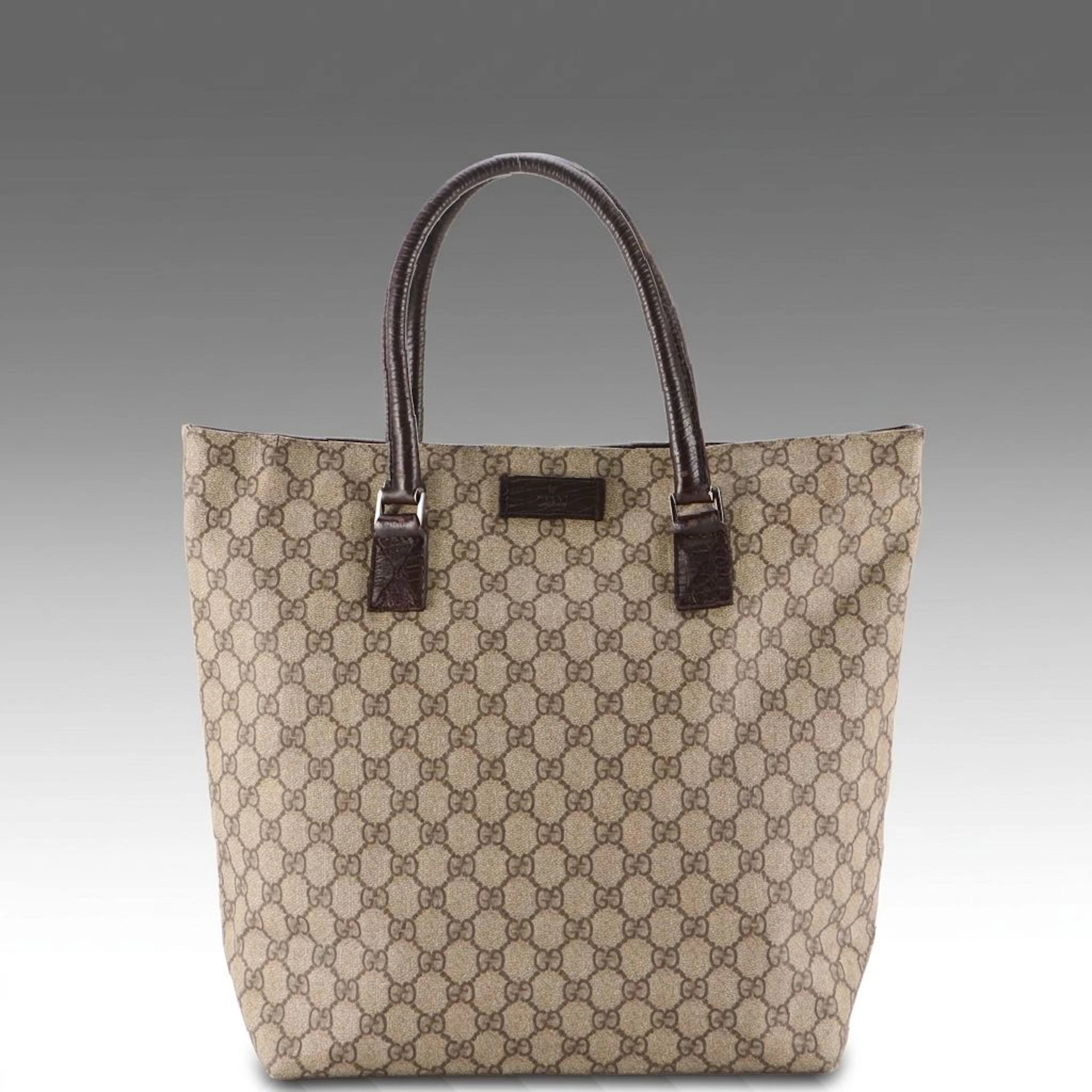 Gucci GG Supreme Canvas and Leather Tote Bag