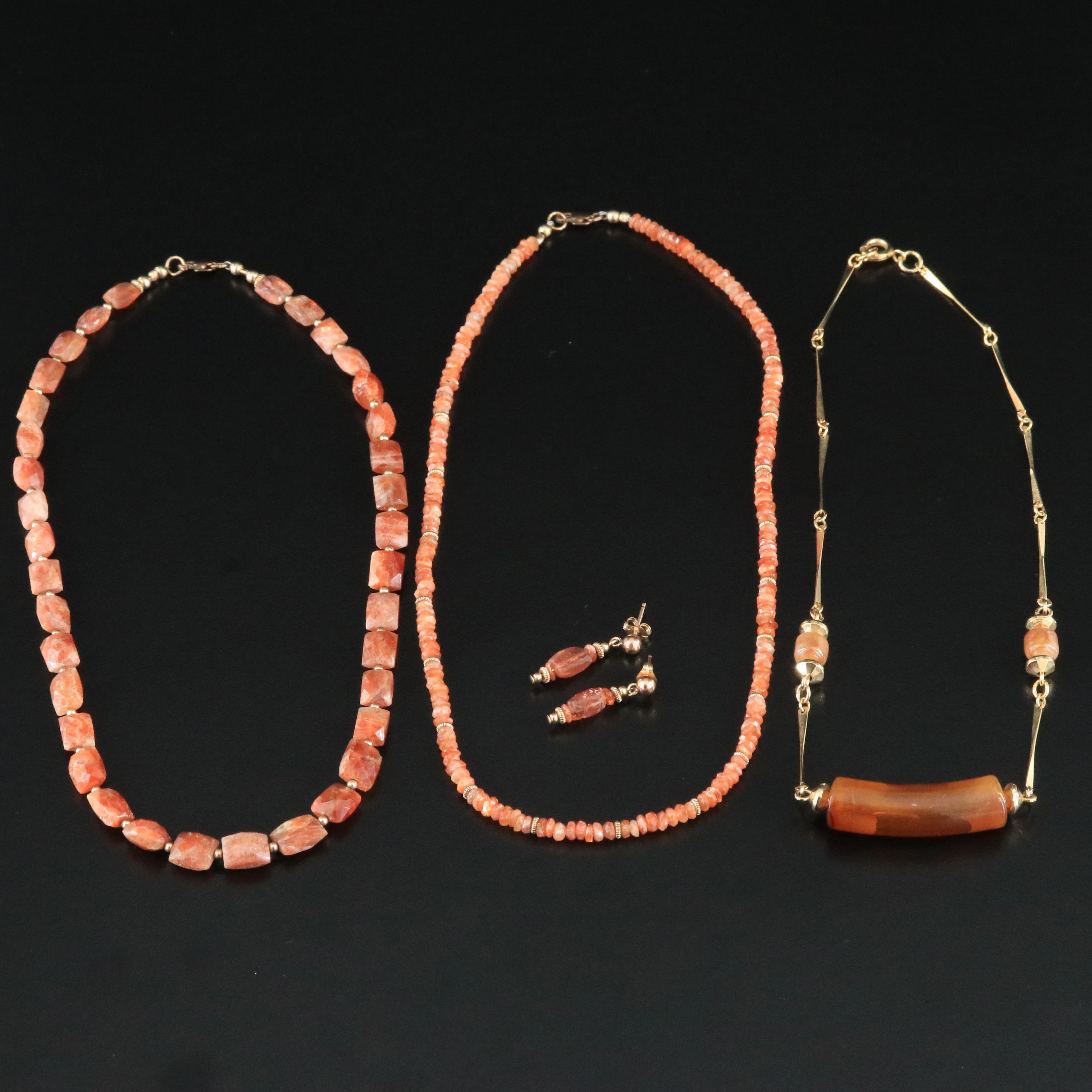 Sunstone Necklaces and Earrings Featured in Collection