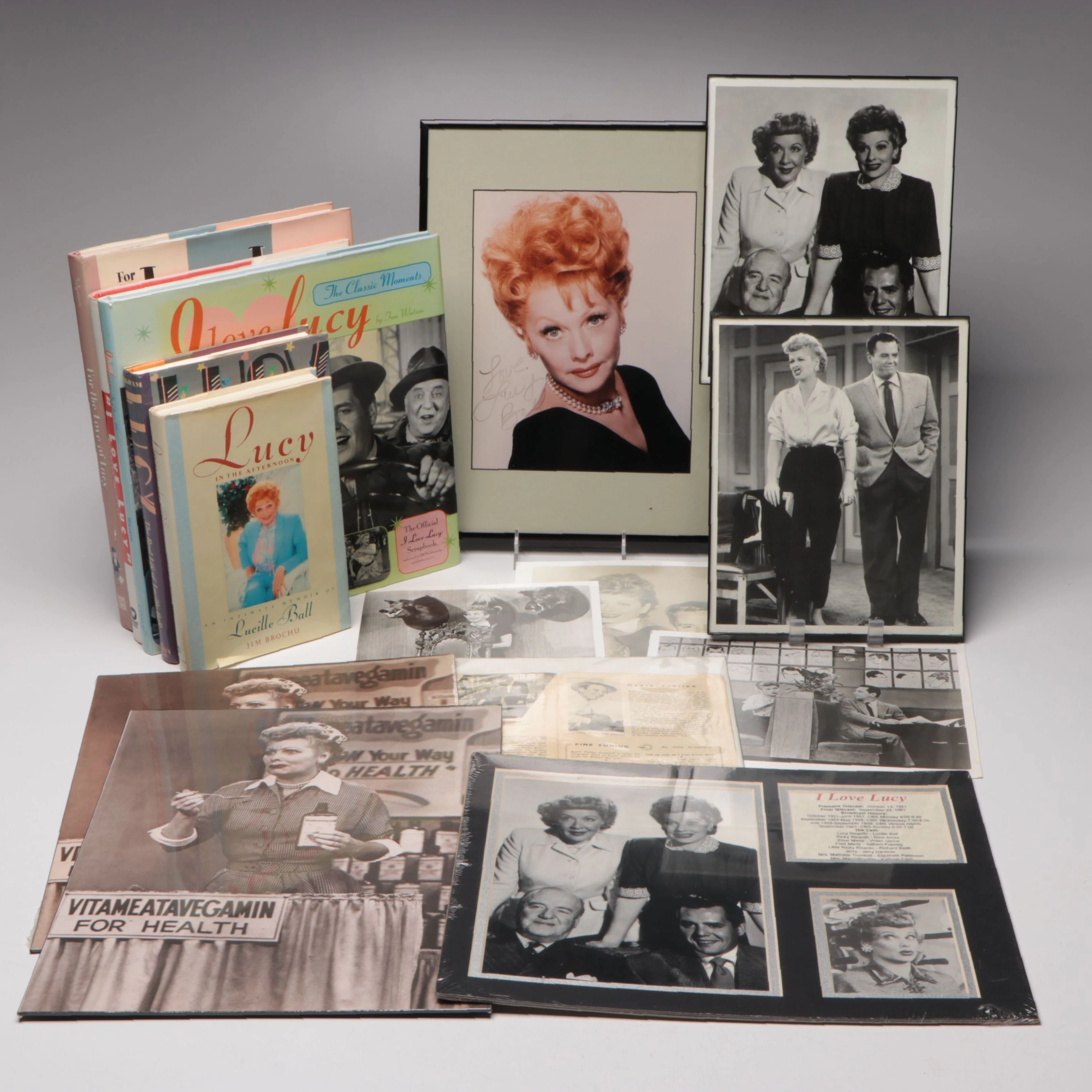 Lucille Ball Secretarial Signed Photograph with Other Photos, Books and More