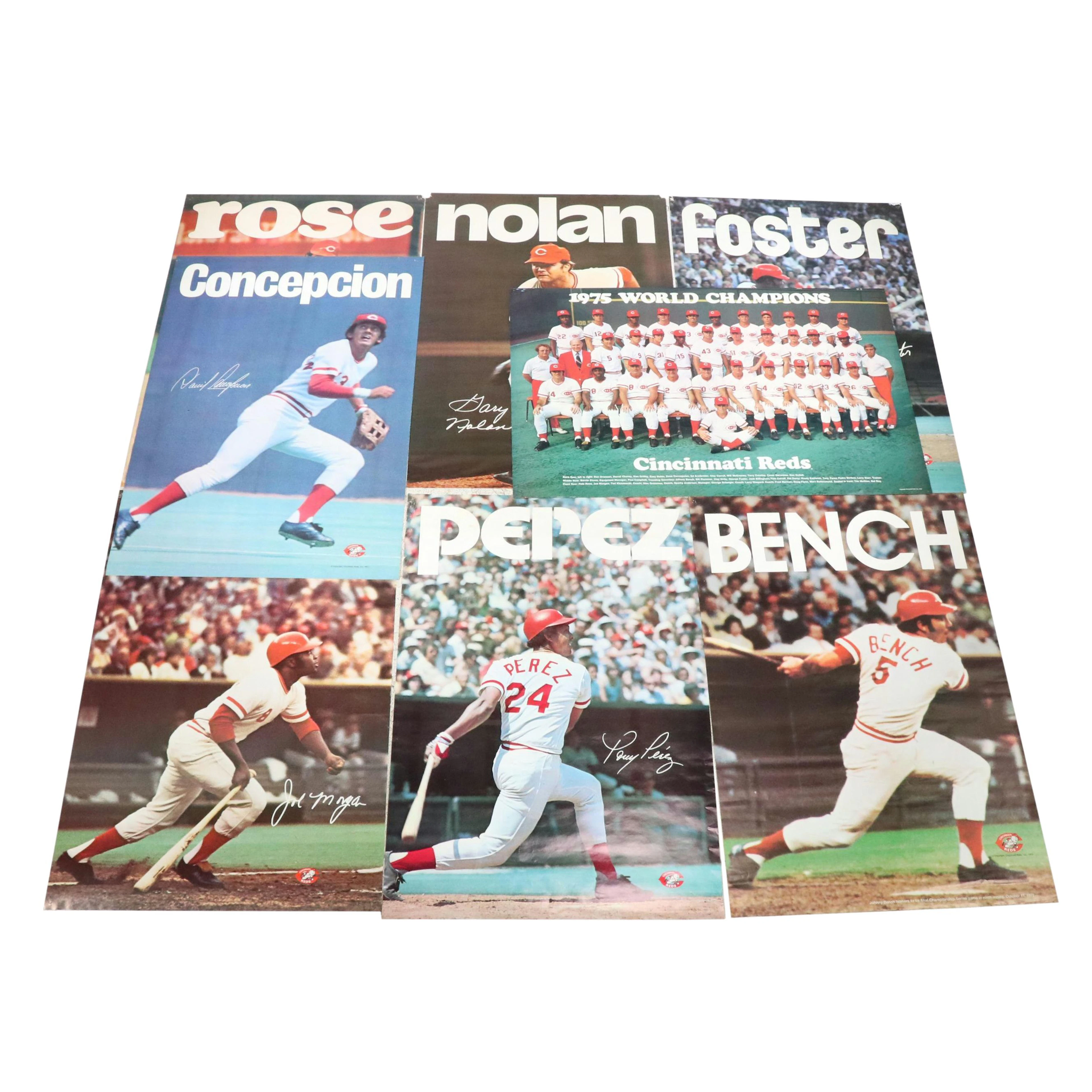 Cincinnati Reds Baseball Posters with Pete Rose, Johnny Bench, and More, 1970s