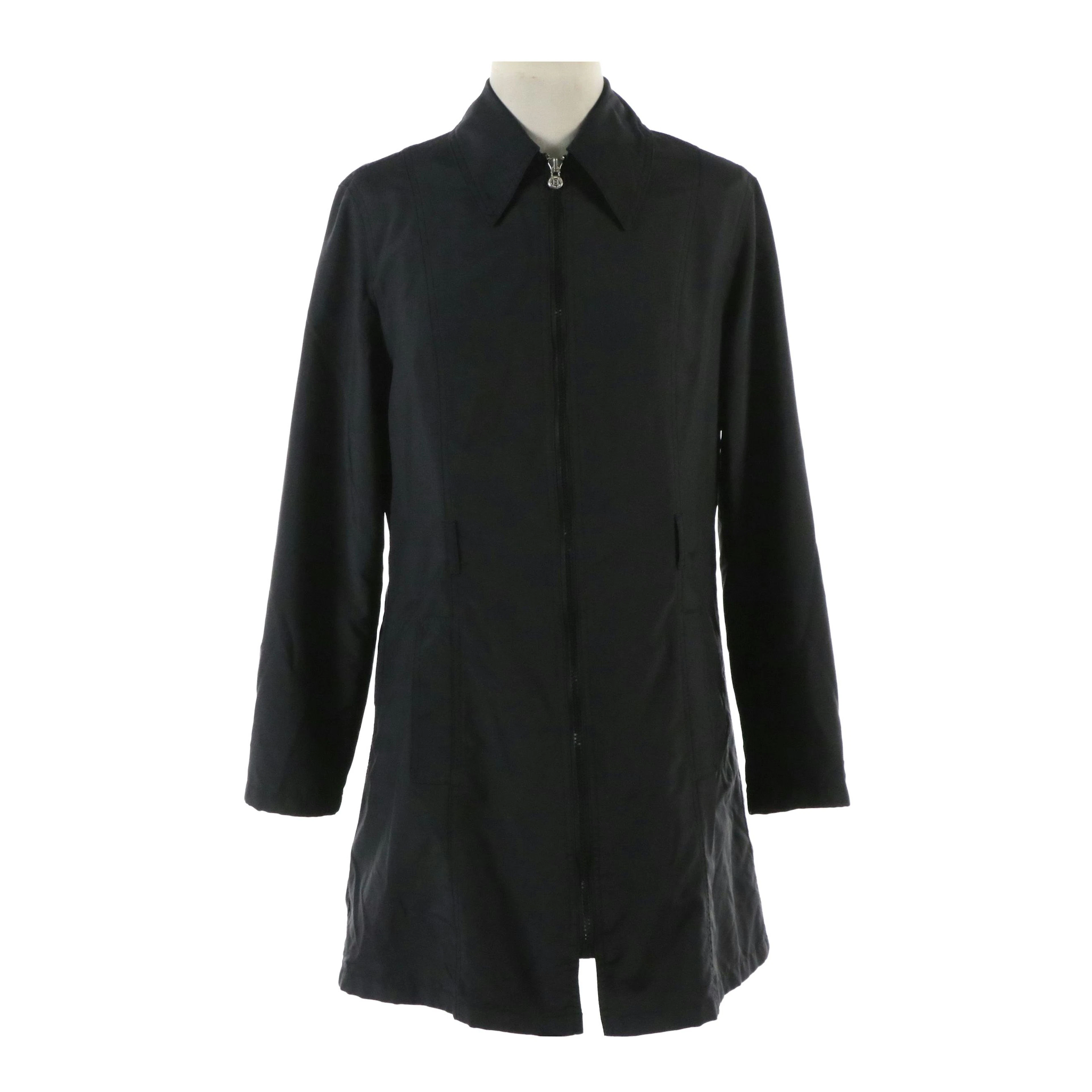 Fendi Jeans Zip-Front Raincoat in Technical Nylon with Mesh Lining, Vintage