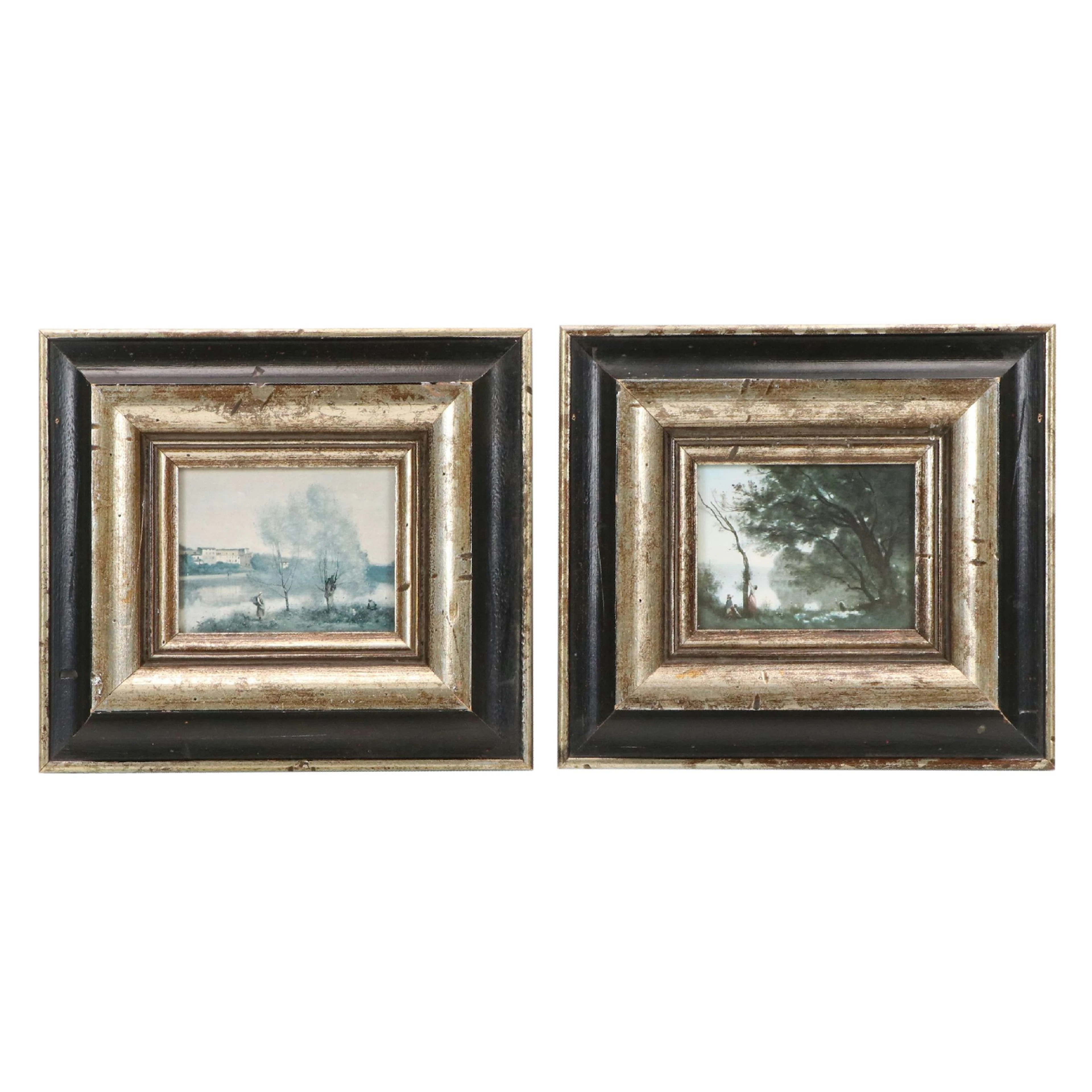 Offset Lithographs After Jean Baptiste Camille Corot Including "Ville-d'Avray"