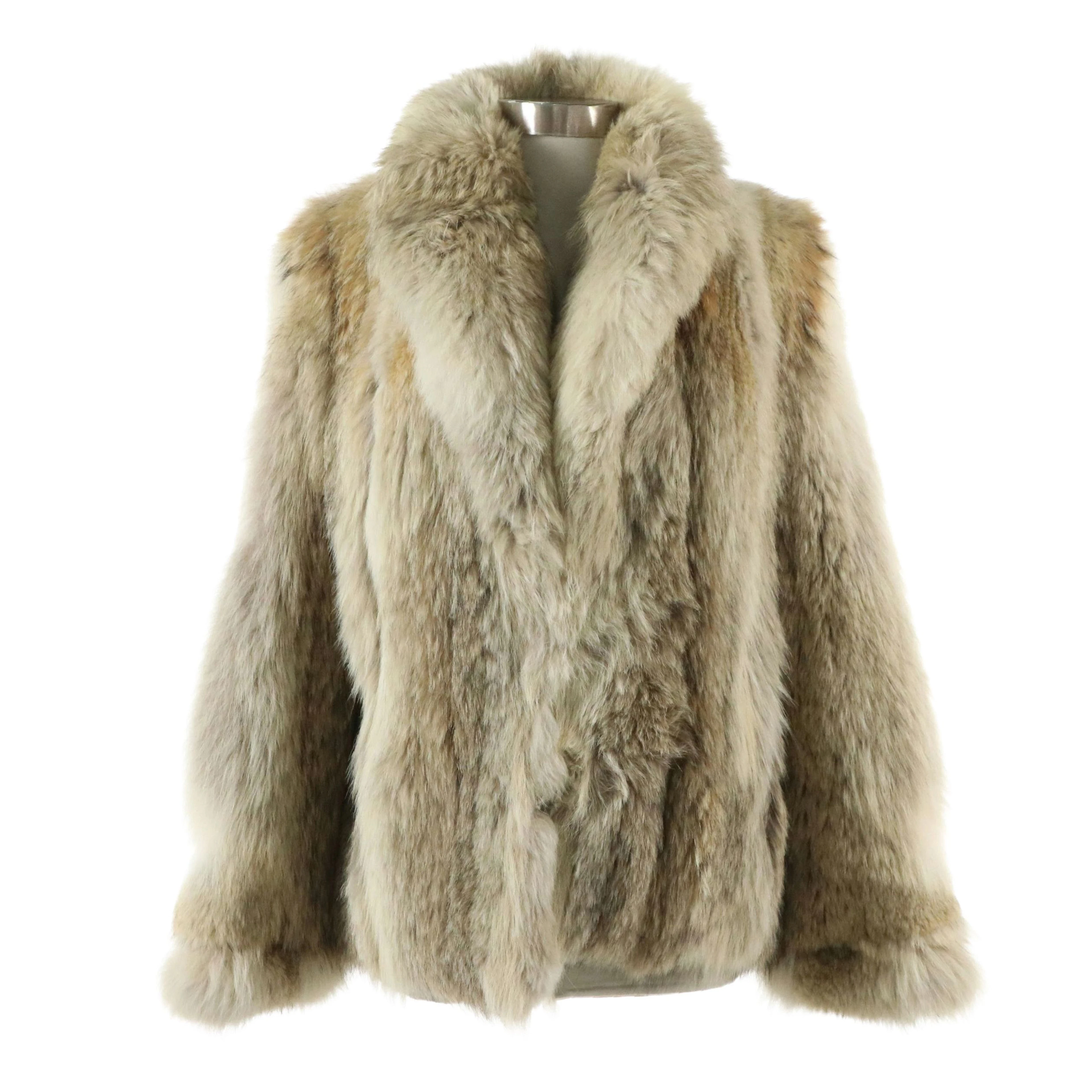 Coyote Fur Shawl Collar Jacket, Vintage