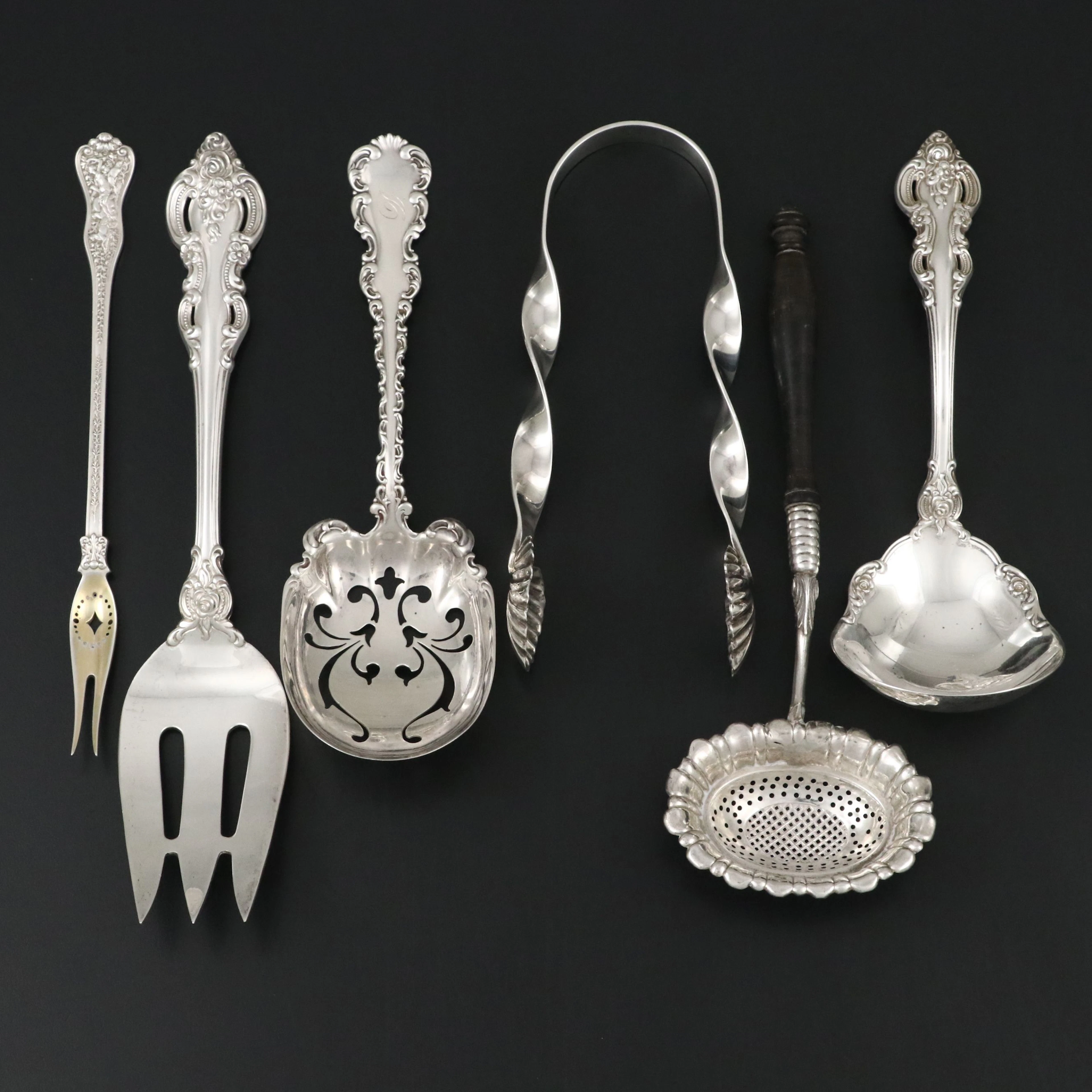 Tiffany & Co. "Olympian" Sterling Silver Olive Fork with Other Utensils