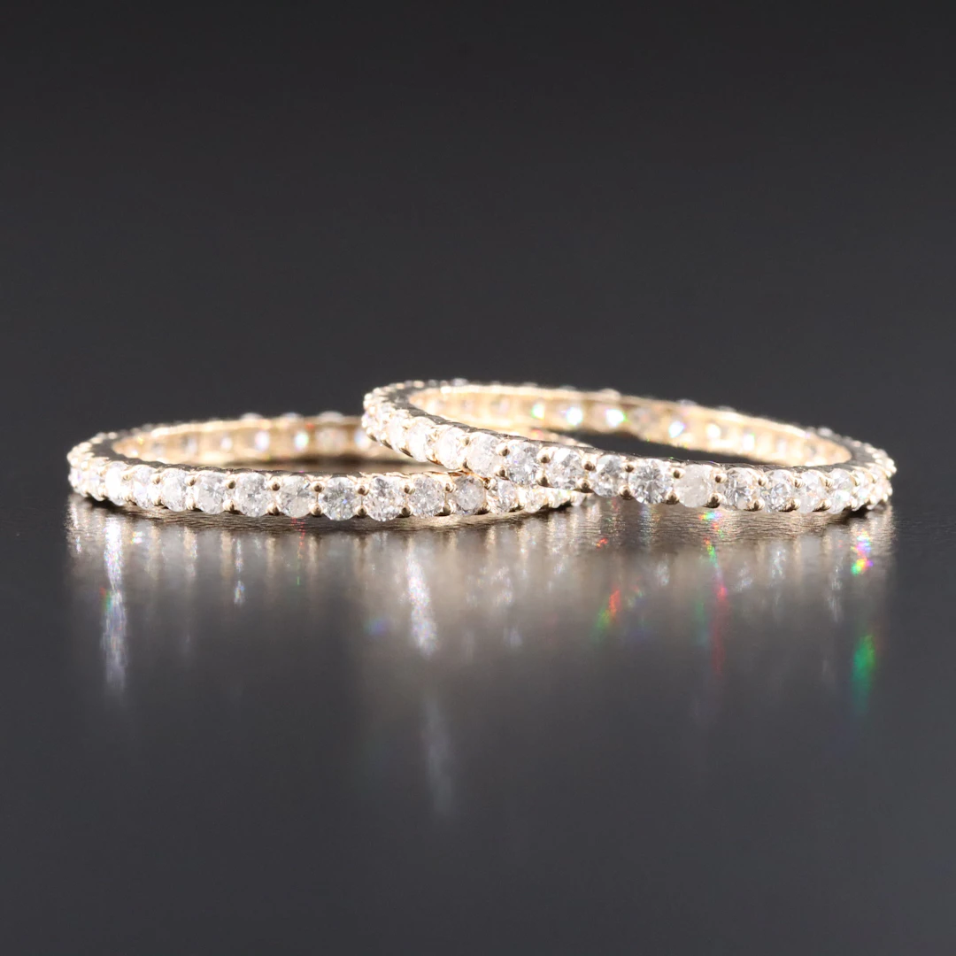 14K 1.41 CTW Diamond Stacking Eternity Bands