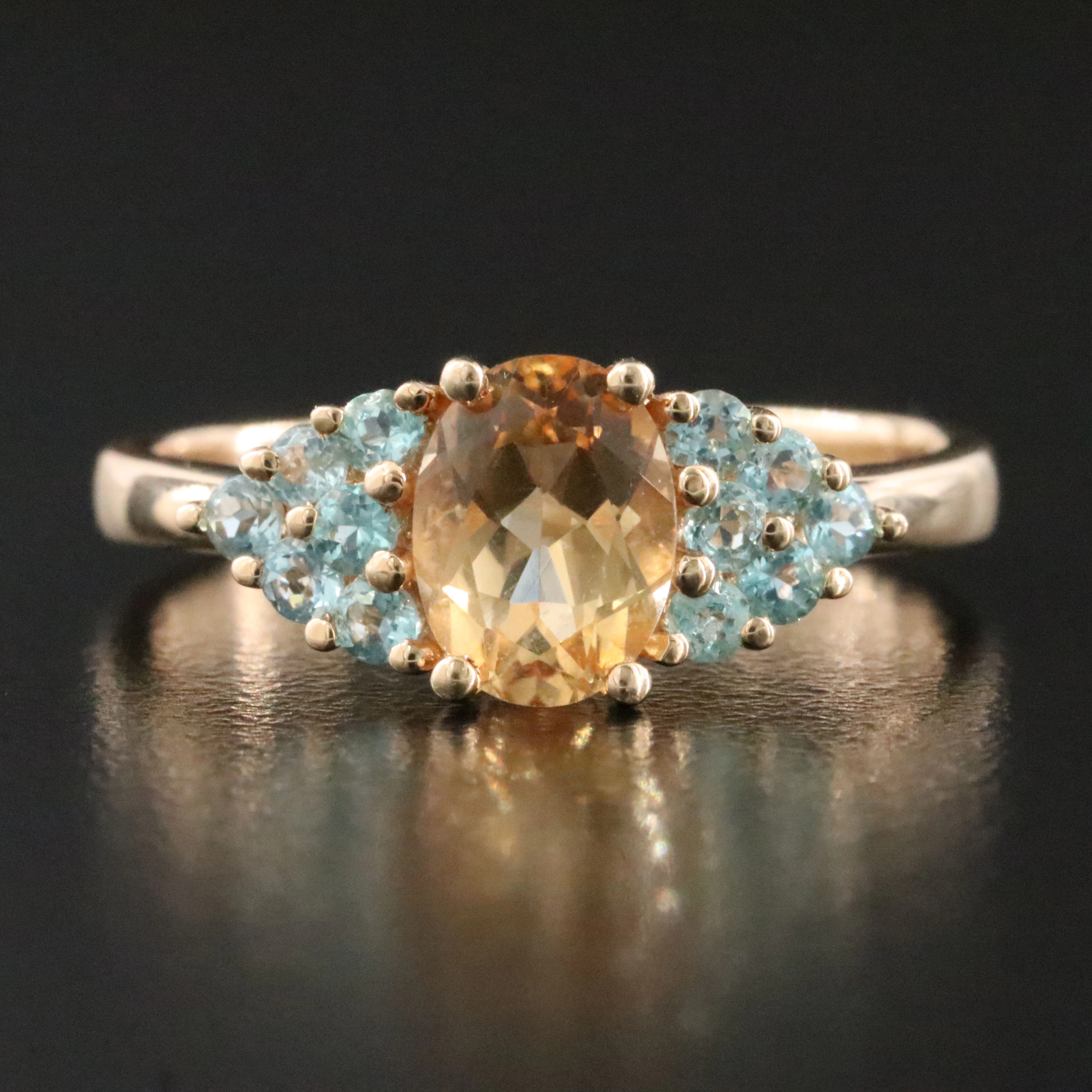 14K Citrine and Apatite Ring