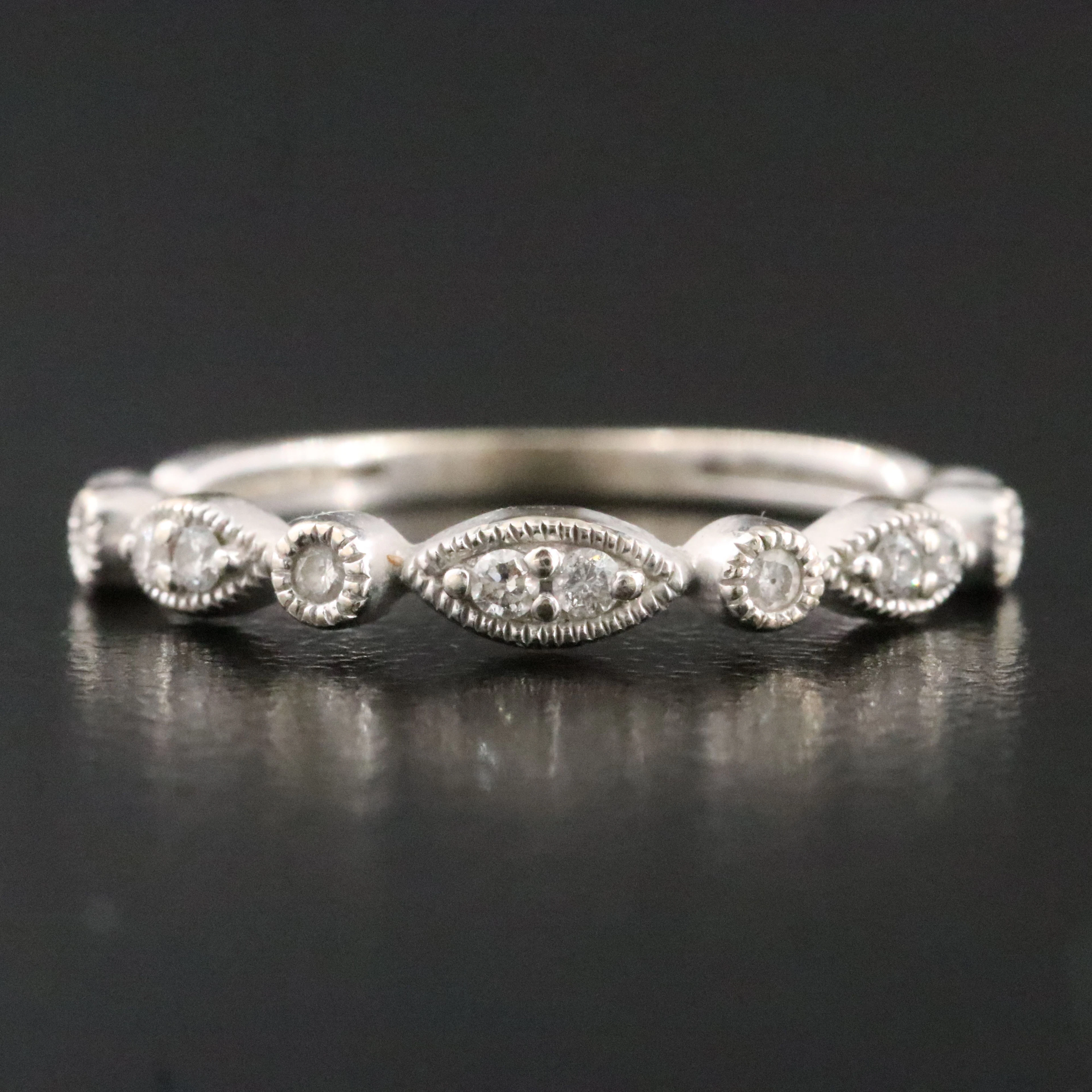 10K 0.12 CTW Diamond Stackable Ring