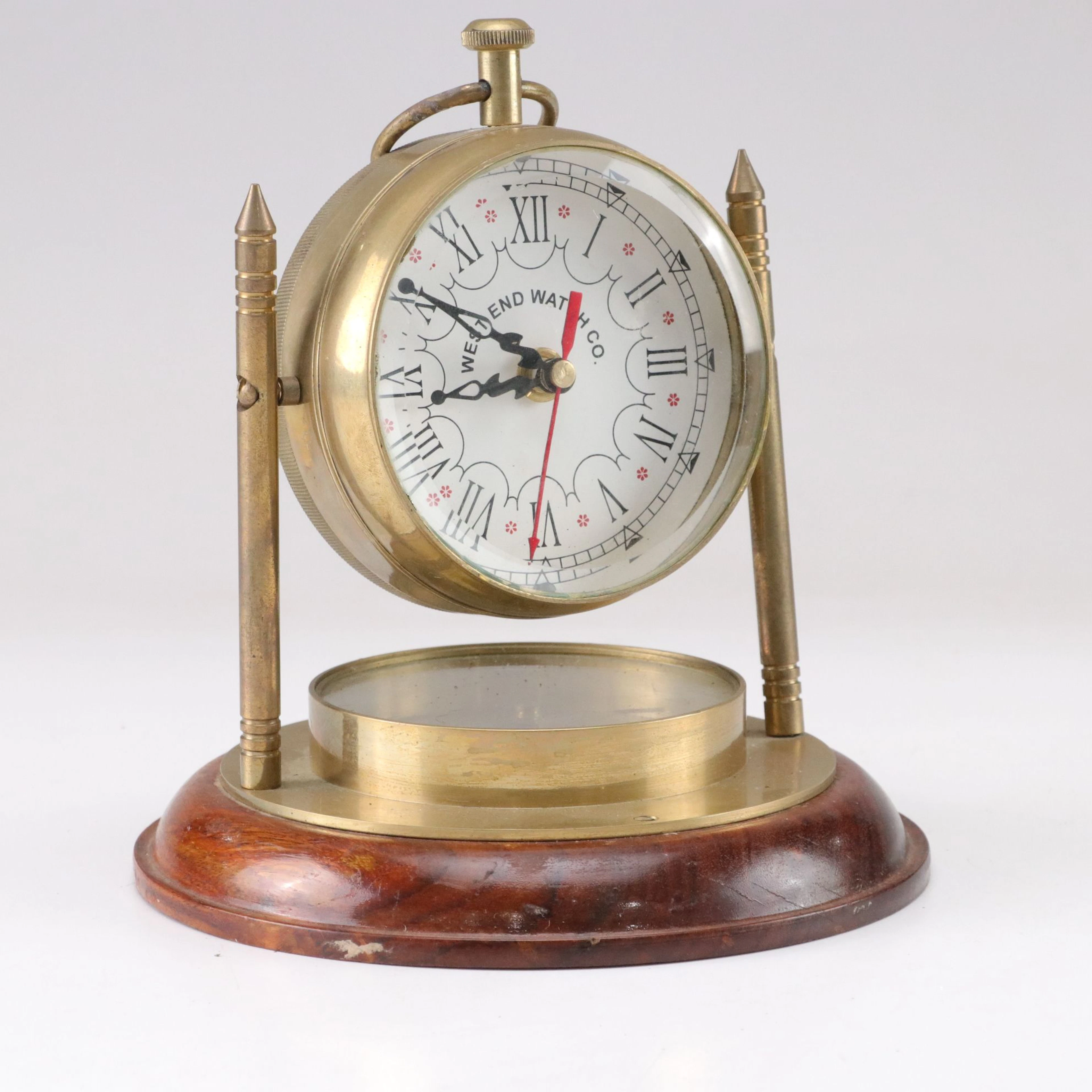 West End Watch Compass Set Desk Clock