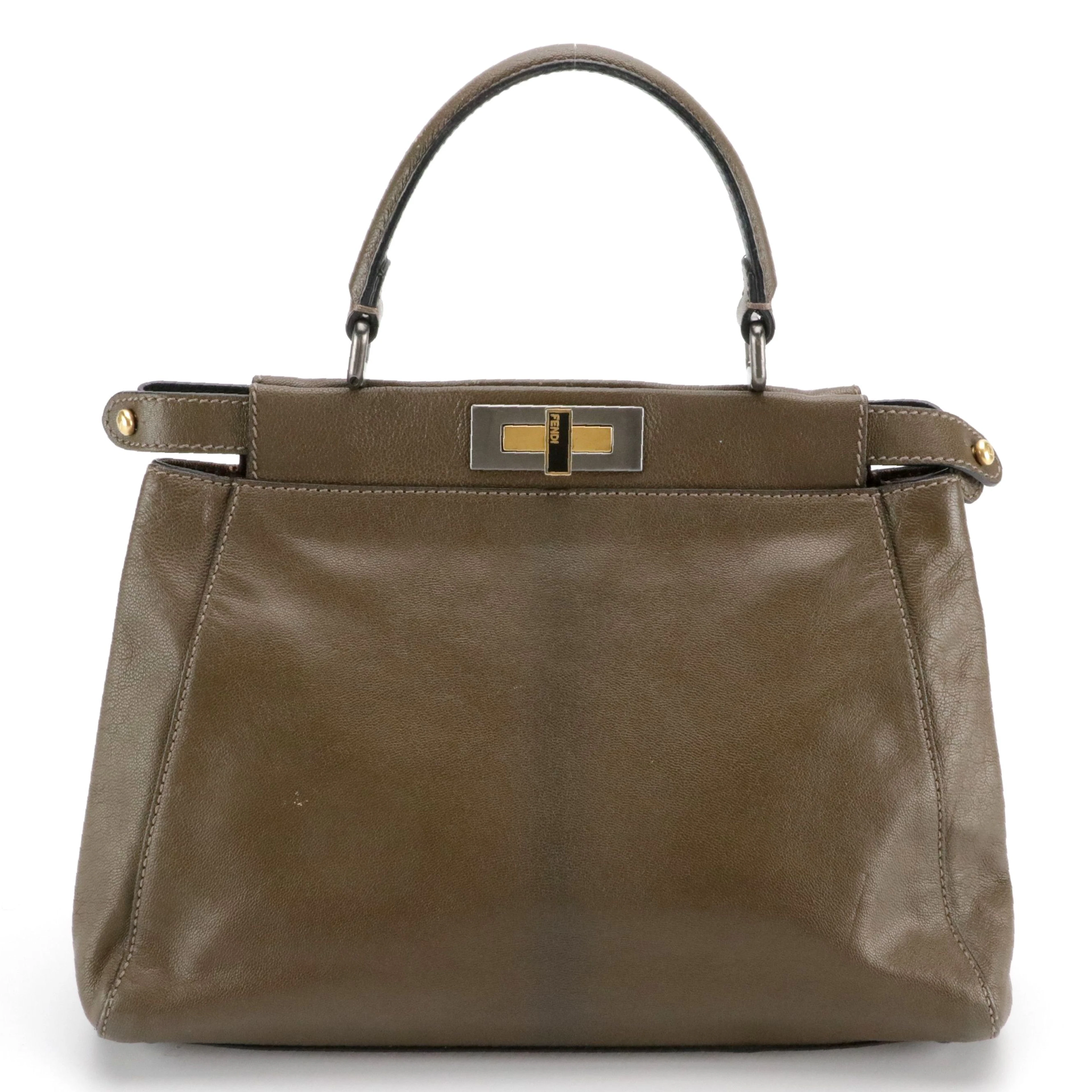 Fendi Leather Peekaboo Top Handle Bag