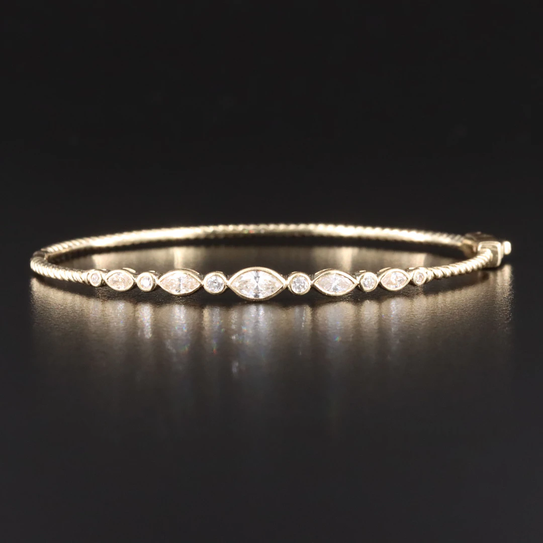 14K 0.78 CTW Diamond Bangle