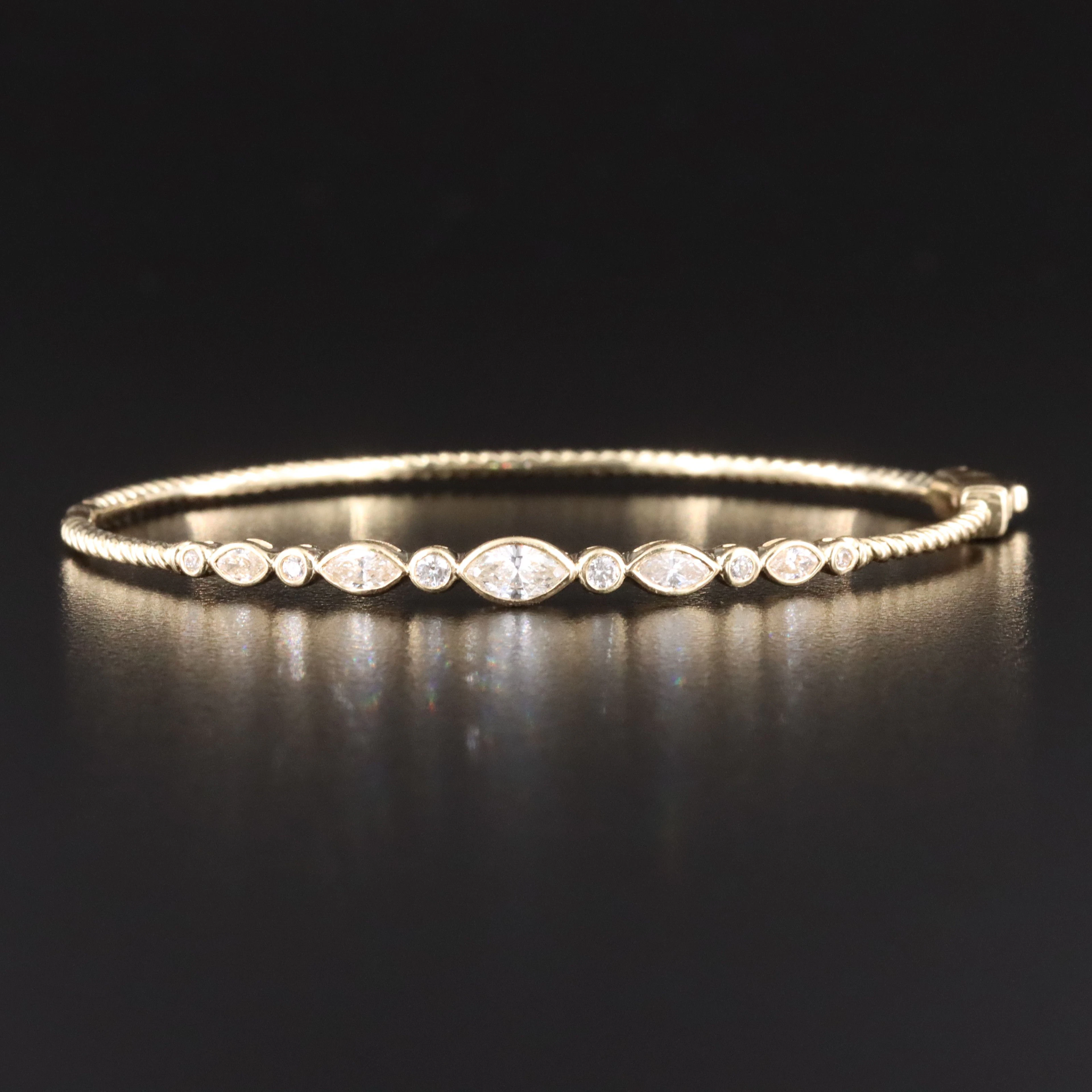 14K 0.78 CTW Diamond Bangle