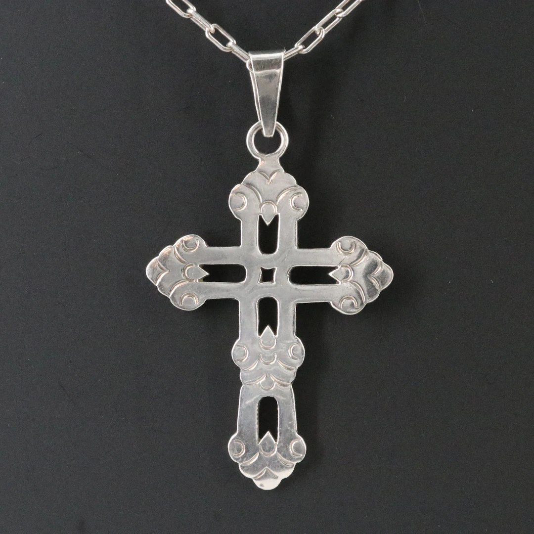 Sterling Cross Pendant Necklace