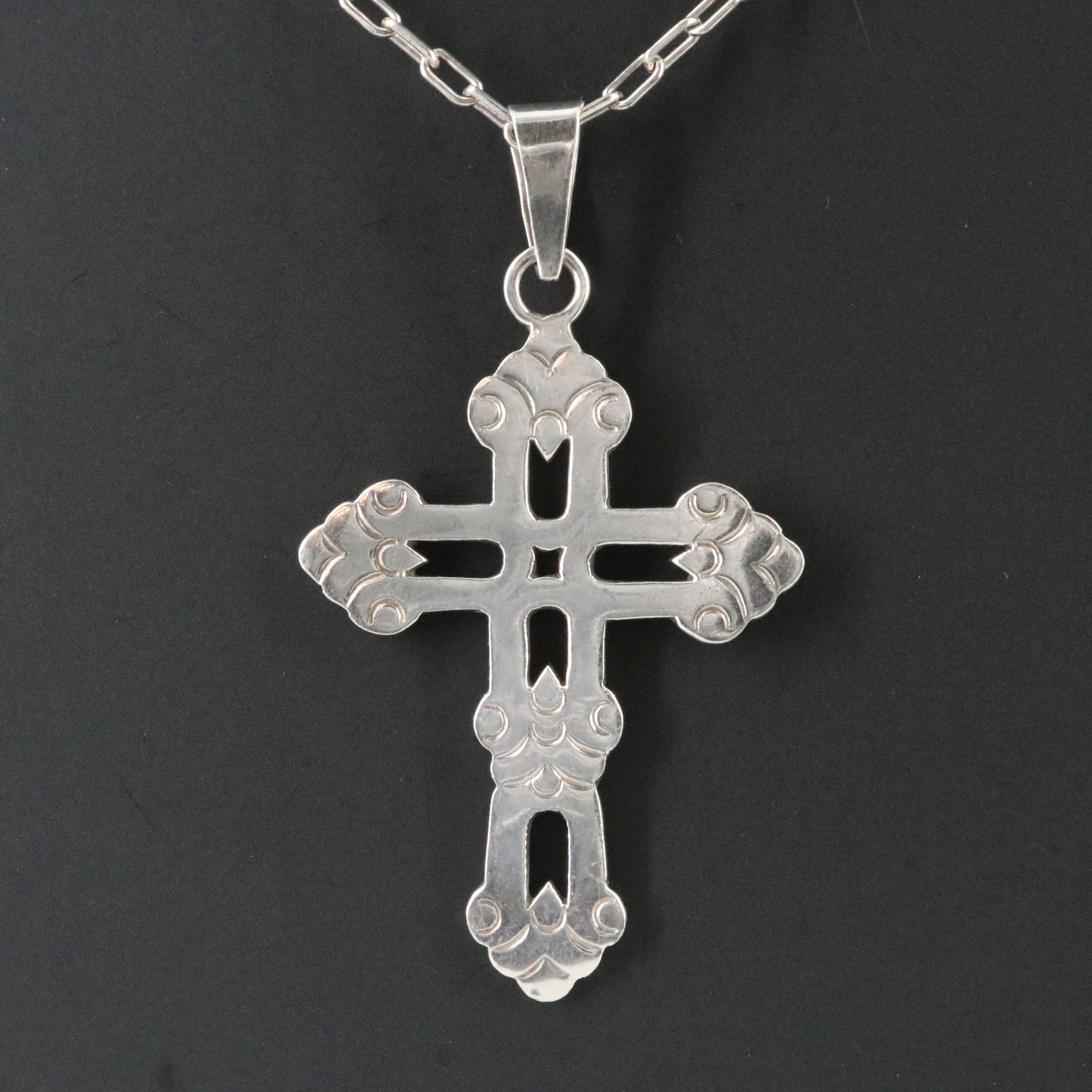 Sterling Cross Pendant Necklace