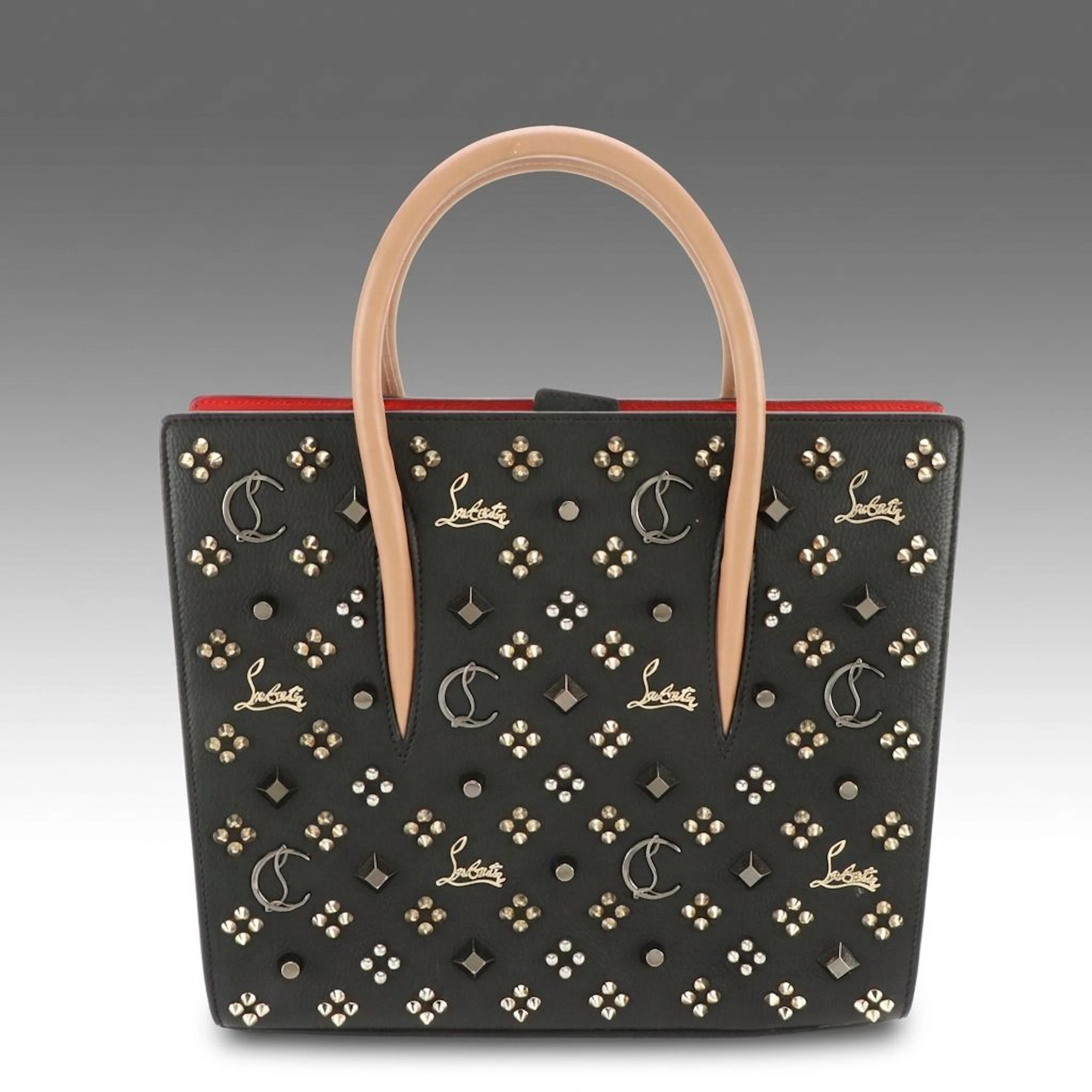 Christian Louboutin Paloma Embellished Medium Tote Bag in Leather/Patent