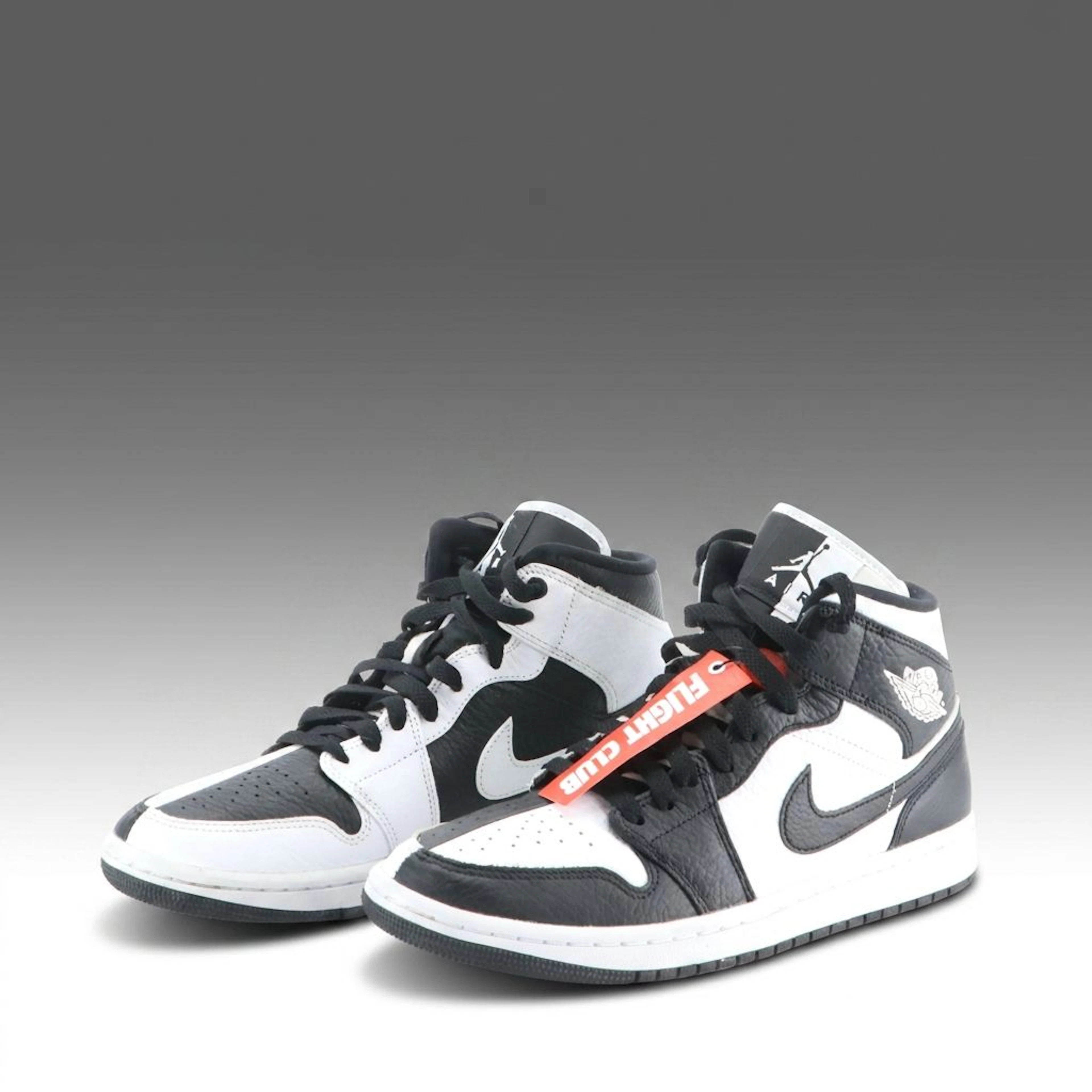 Nike Air Jordan 1 Mid SE Sneakers in Black and White Leather, With Box