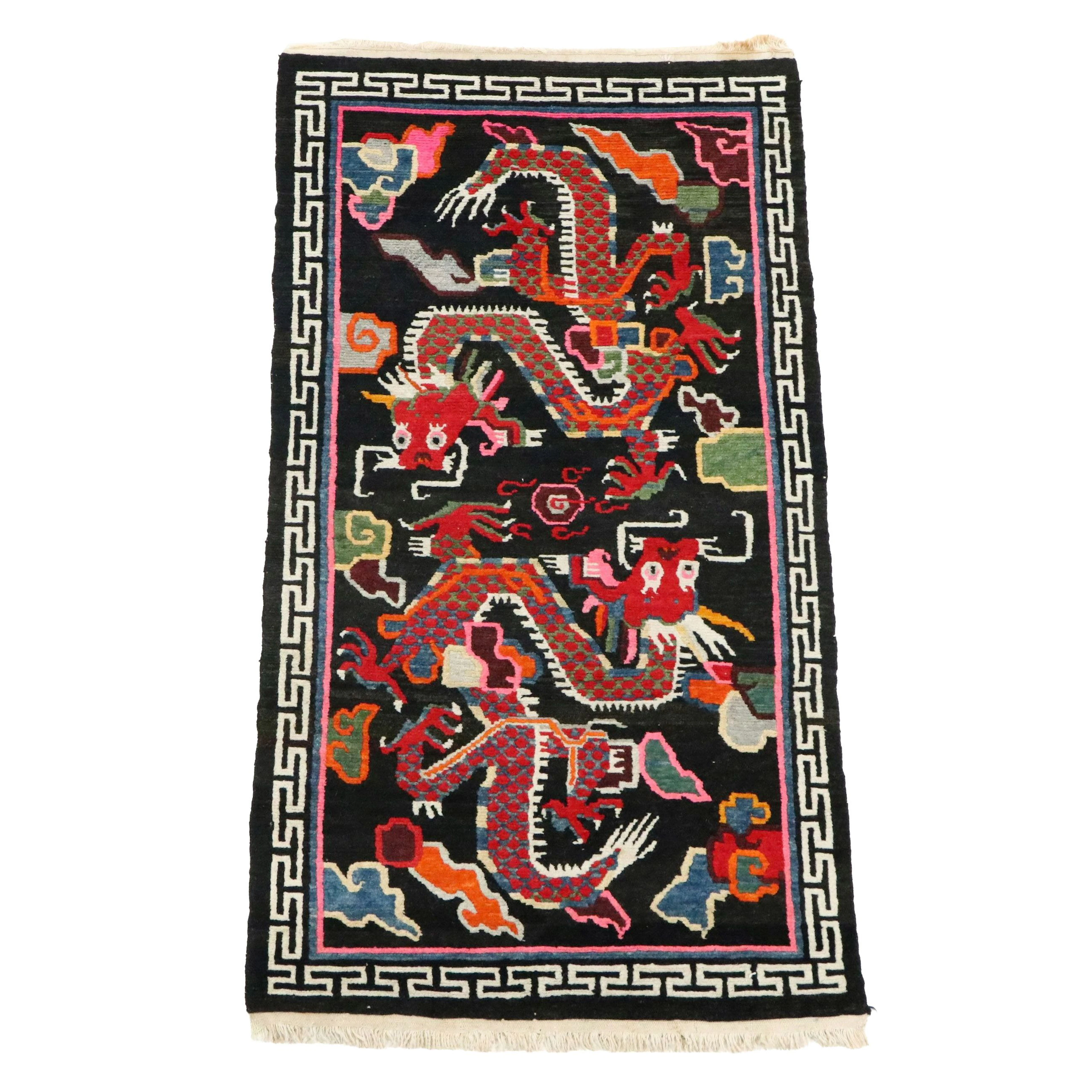 3' x 5'9 Hand-Knotted Tibetan Pictorial Dragon Area Rug