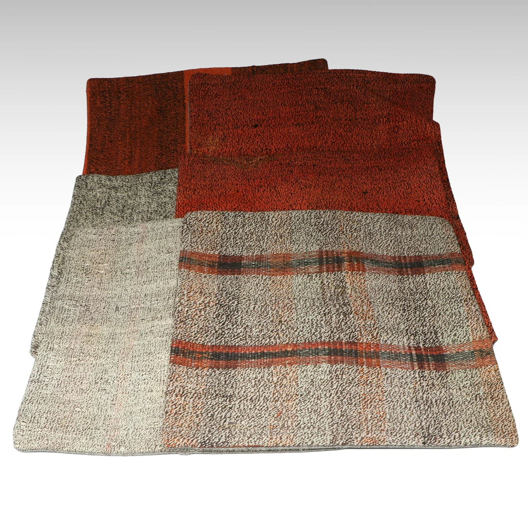 Turkish Overdyed Handwoven Rug Faced Pillow Covers