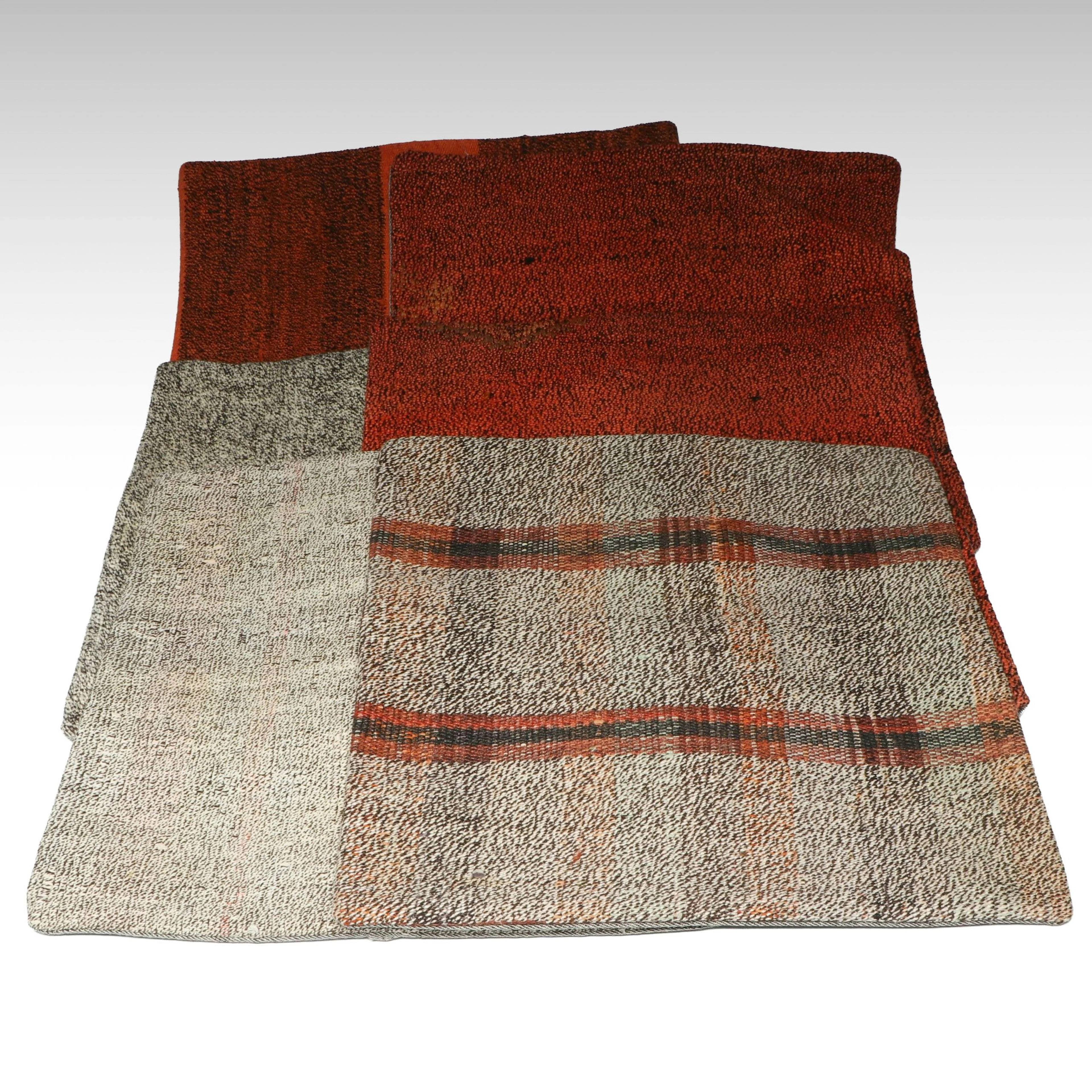 Turkish Overdyed Handwoven Rug Faced Pillow Covers