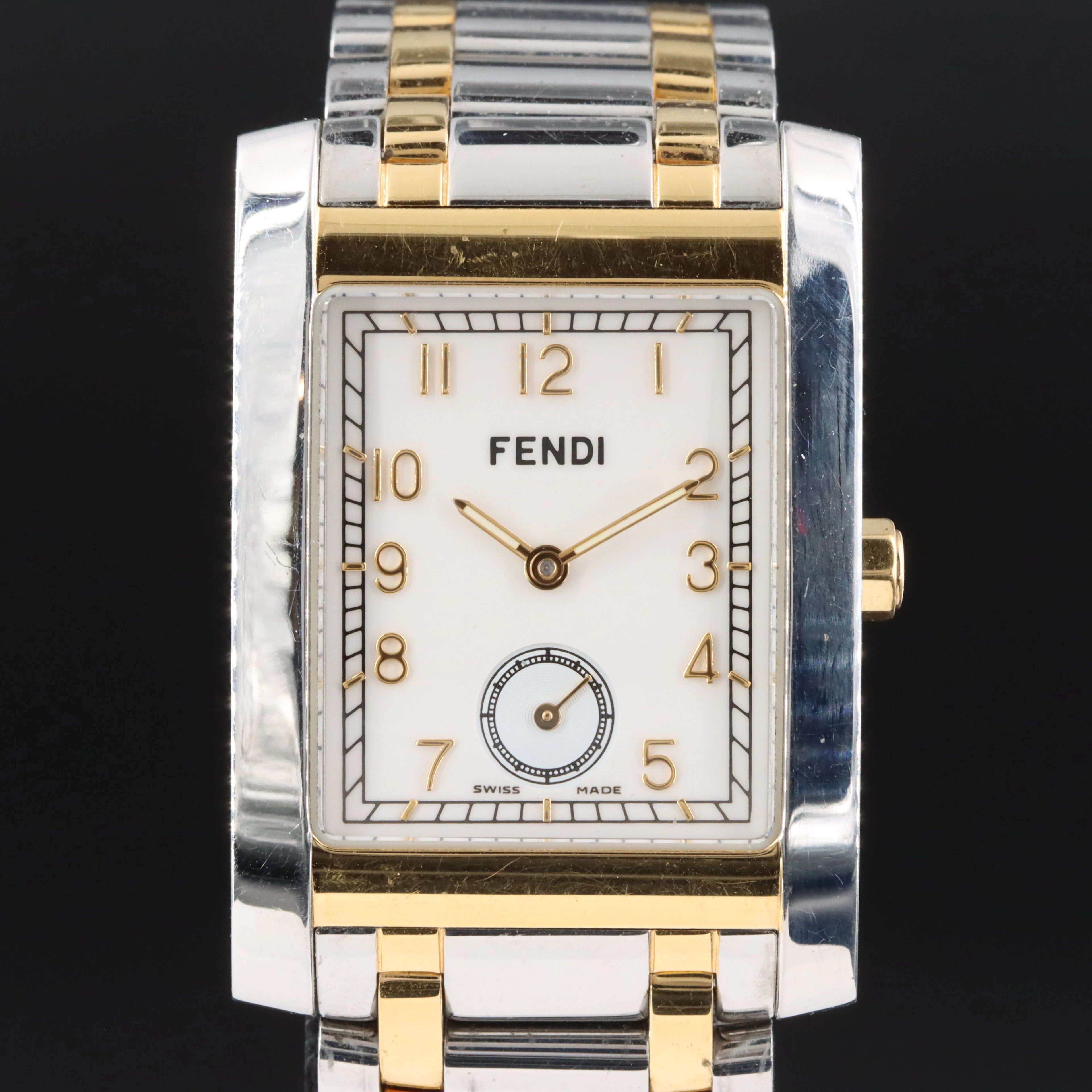 Fendi Two Tone Stainless Steel Swiss Quartz Watch