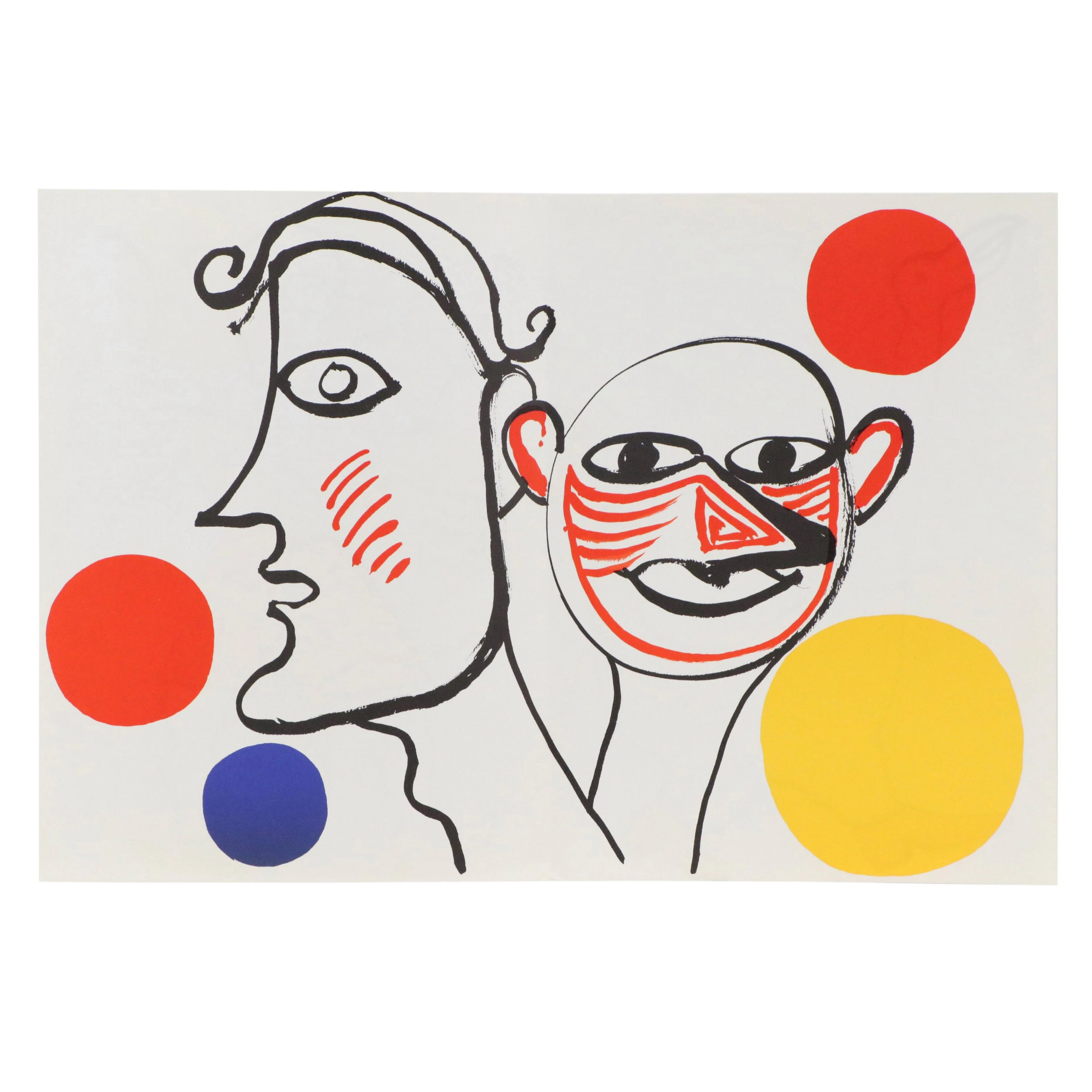 Alexander Calder Color Lithograph "Two Figures," 1976