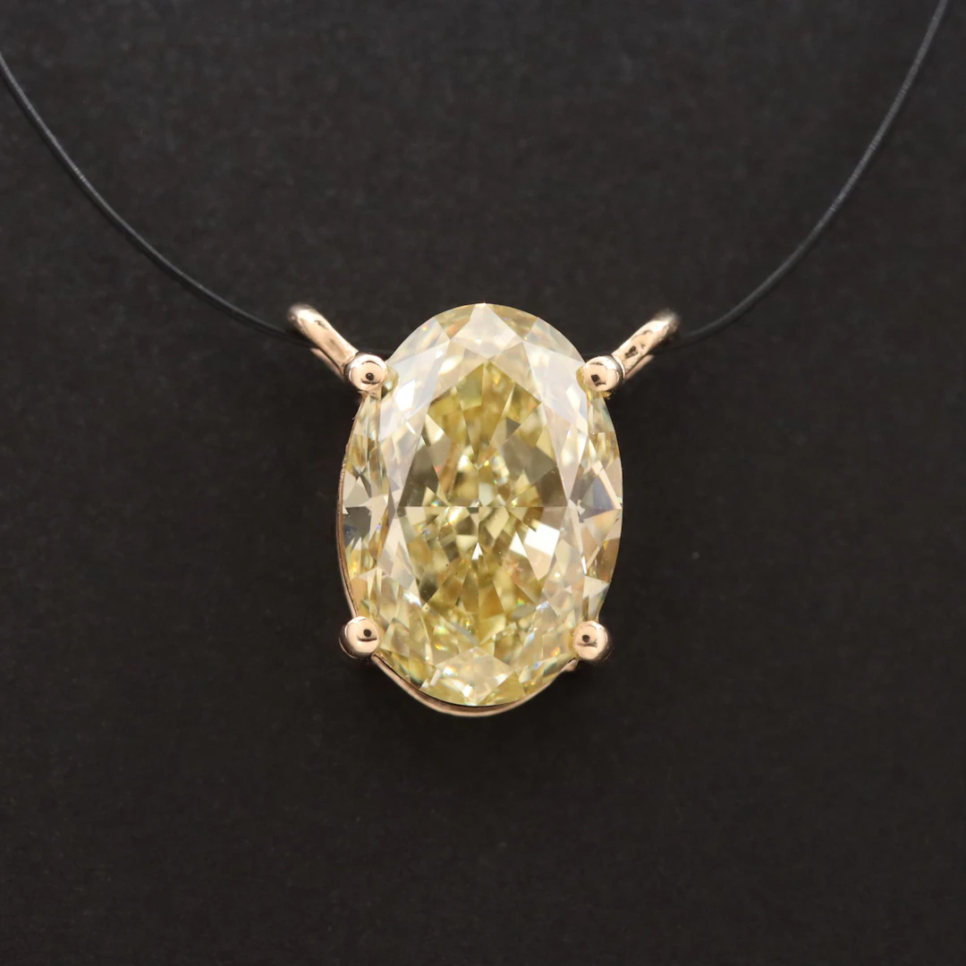 14K Pendant Setting with 2.06 CT Fancy Yellow Lab Grown Diamond