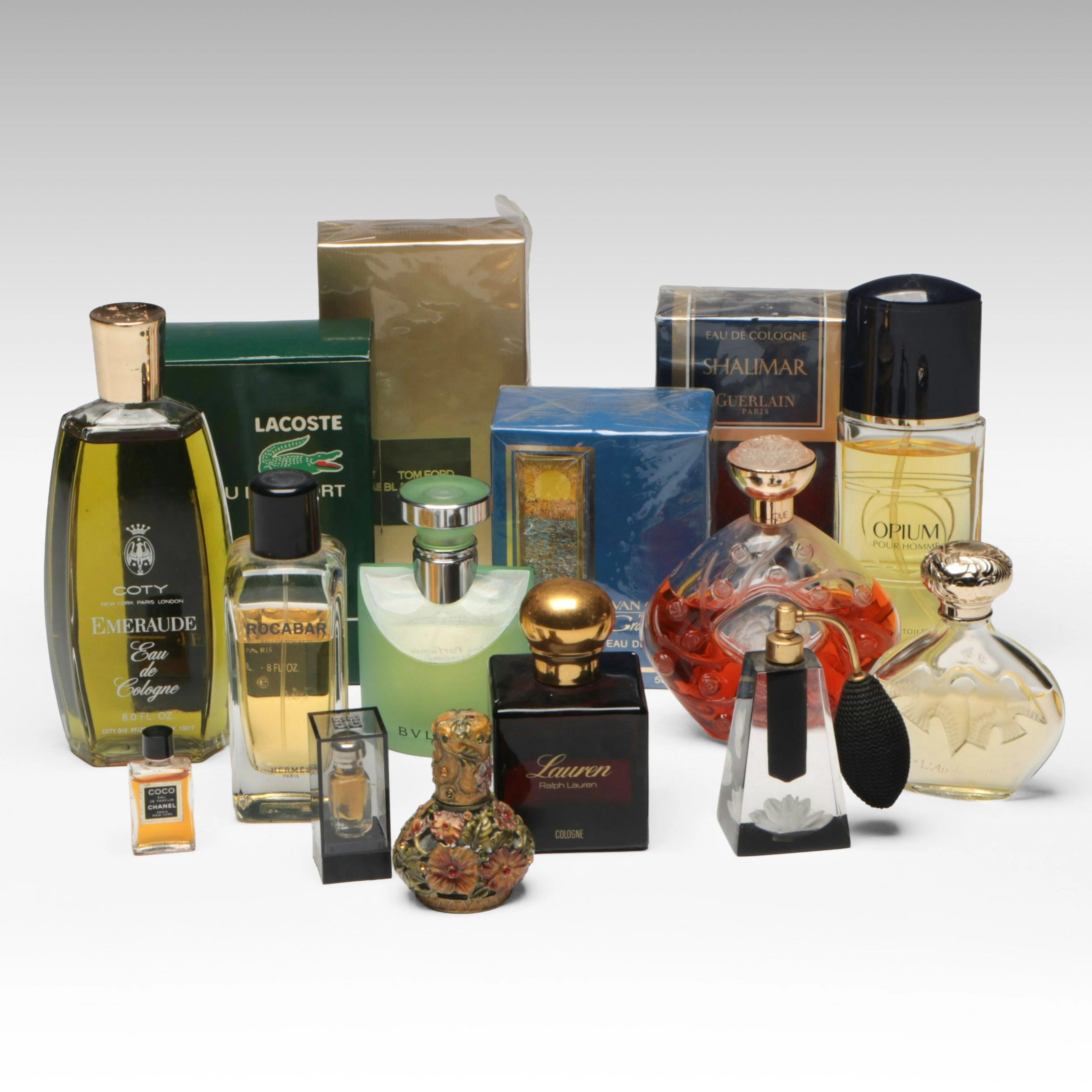Lacoste "Jean Patou" with Tom Ford, Guerlain, and More Perfume Bottles