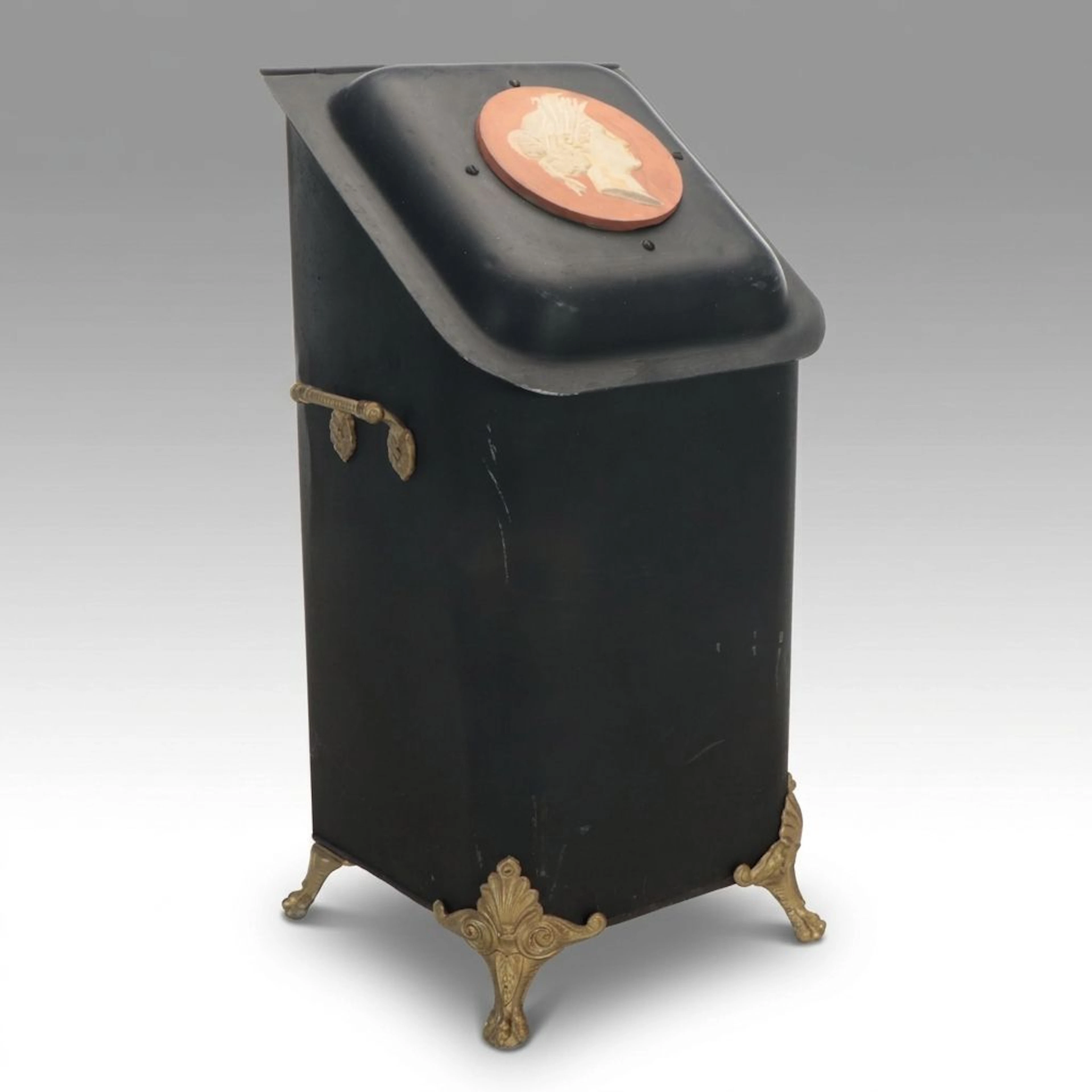 Victorian Neoclassical Style Toleware Coal Scuttle
