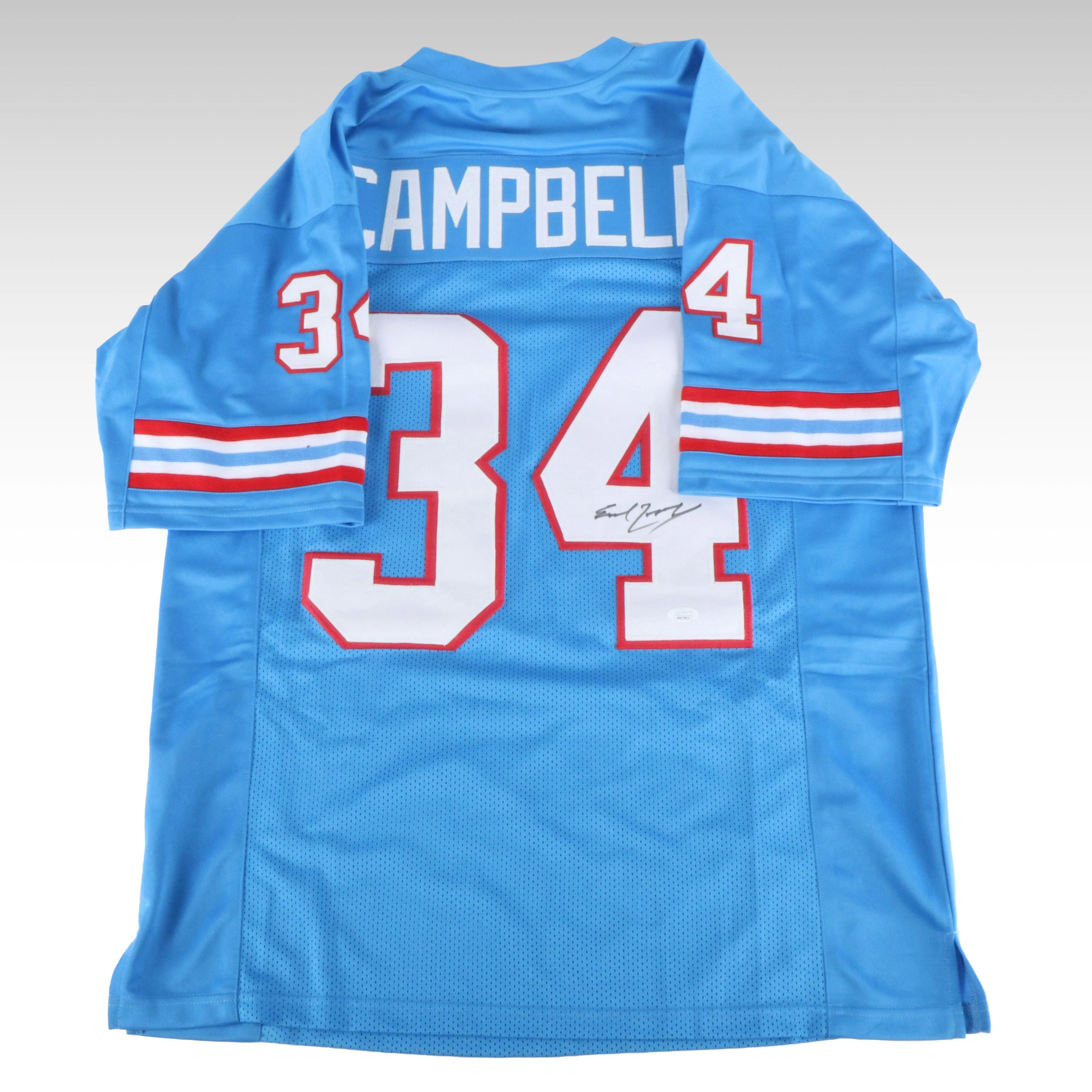 Earl Campbell Signed Houston Oilers NFL Football Jersey, JSA