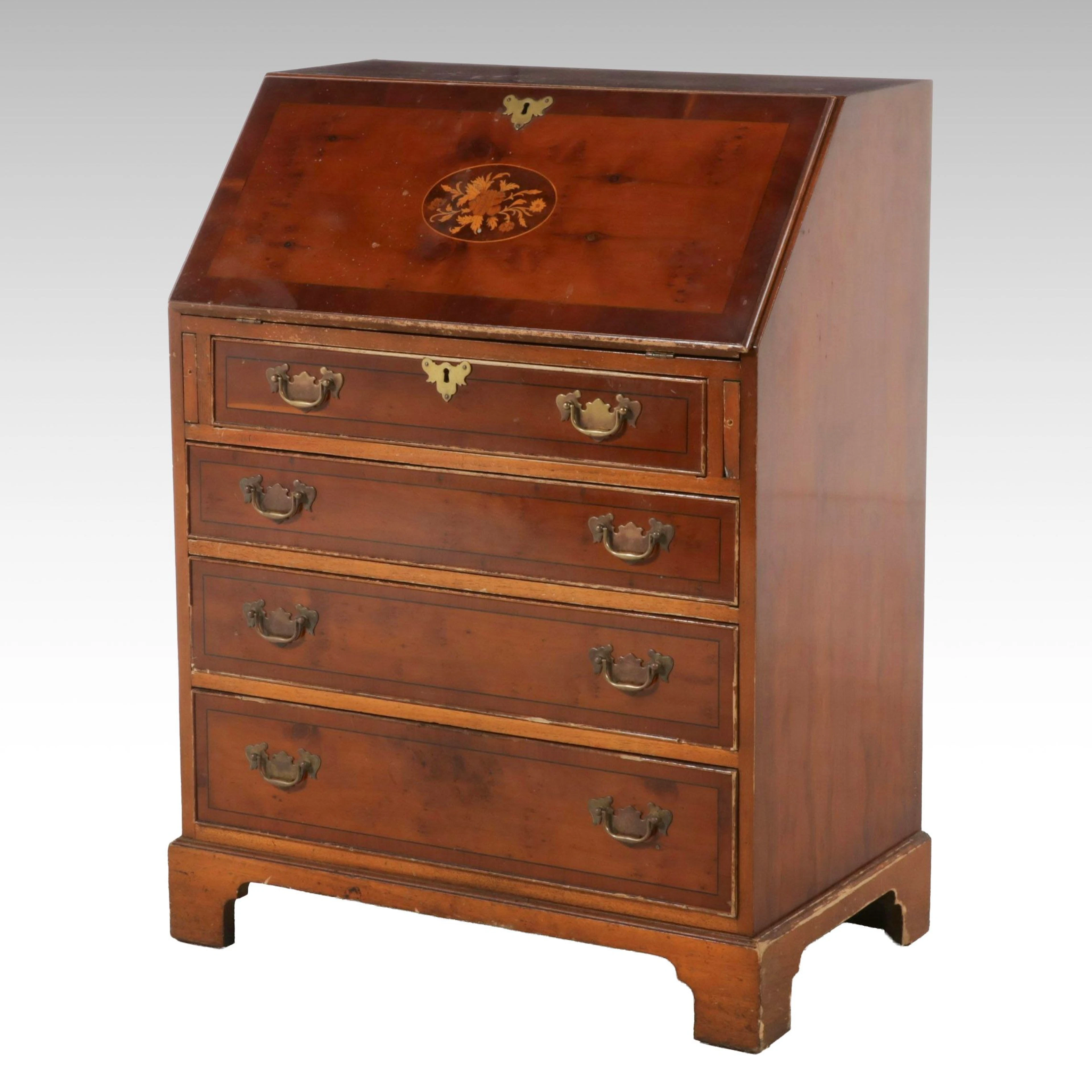 Hepplewhite Style Inlaid Mahogany Slant-Front Desk, Early to Mid-20th Century