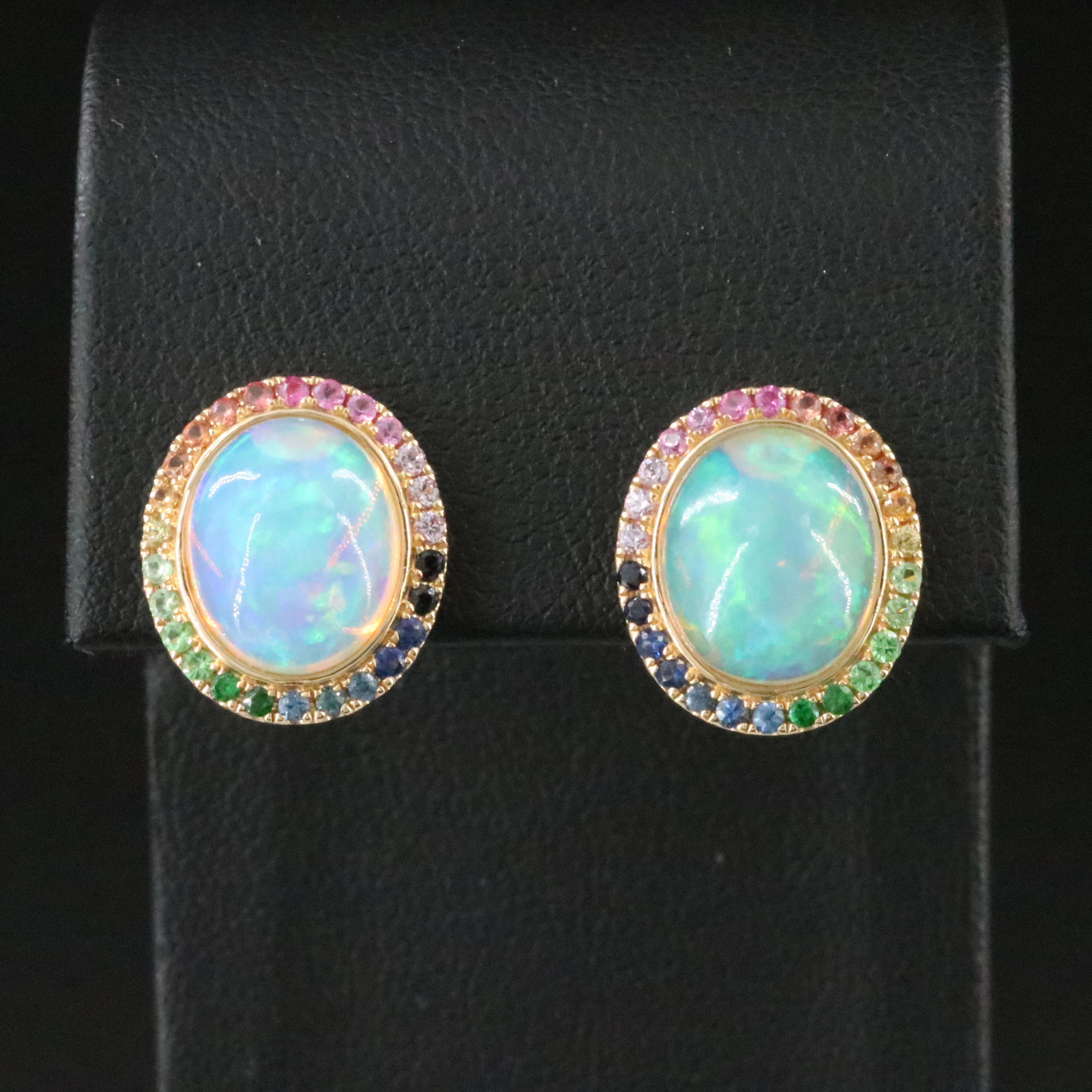 EFFY 14K Opal, Sapphire and Tsavorite Earrings