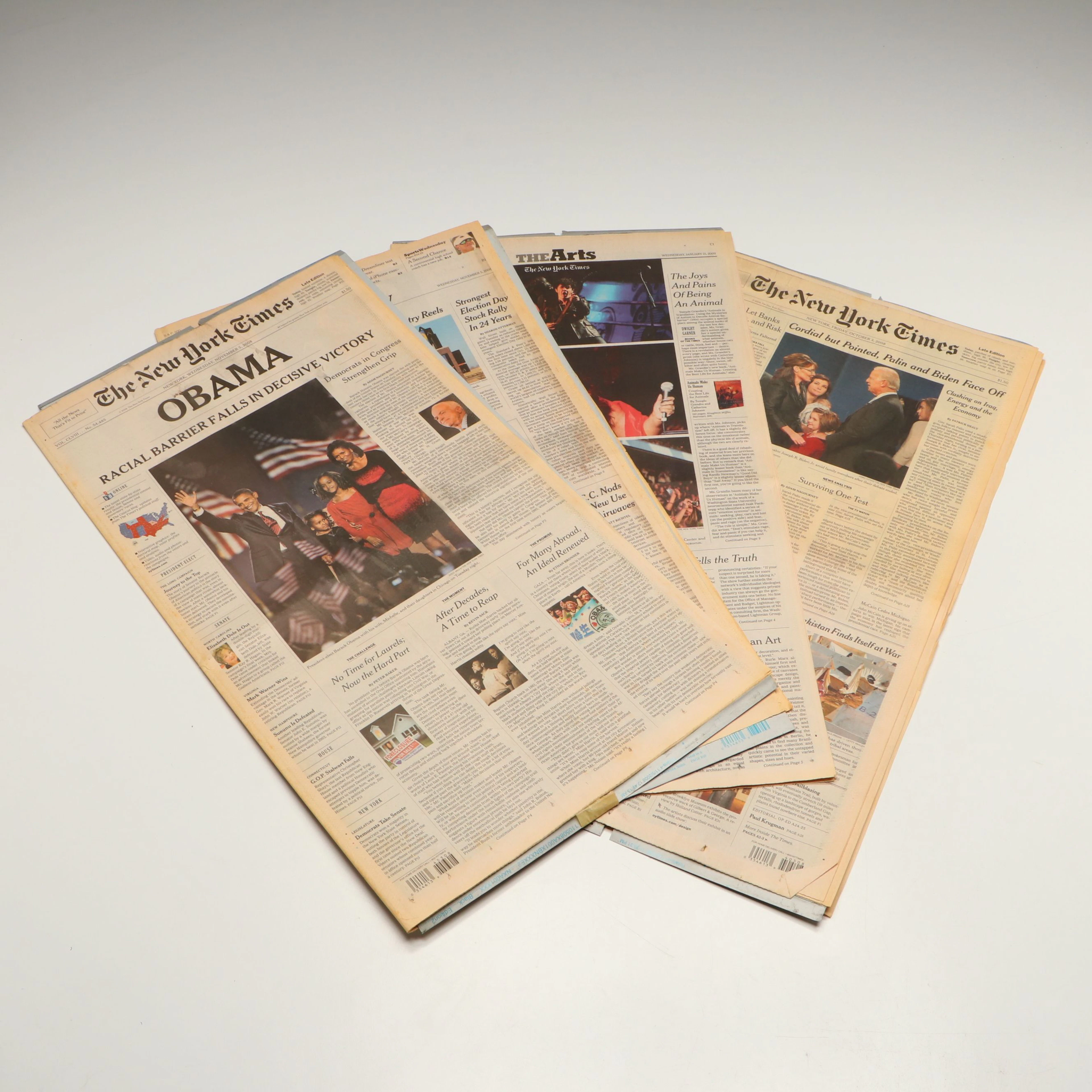 New York Times Barack Obama Headlines with Printing Plates, Early 21st C.