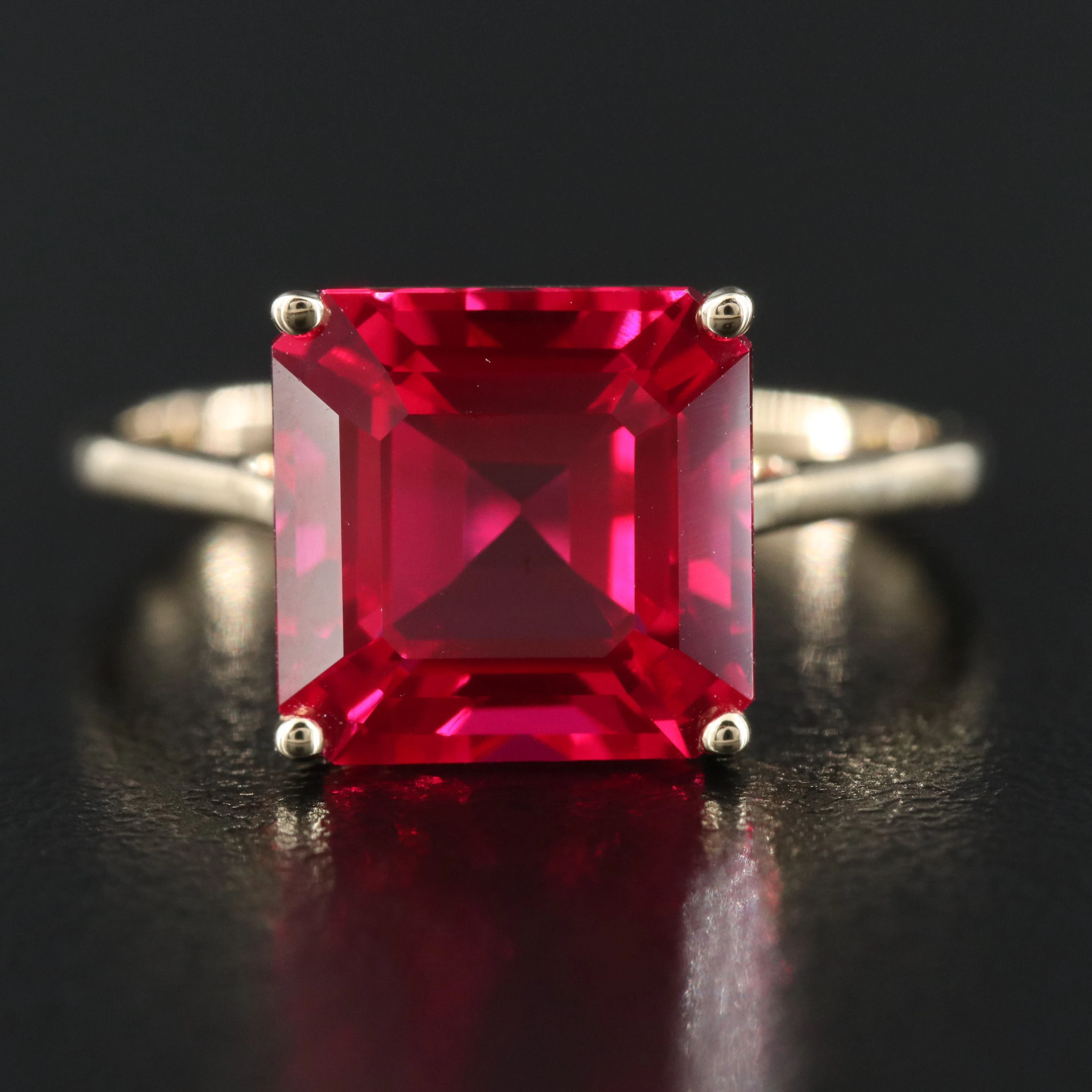 14K 5.68 CT Ruby Solitaire Ring
