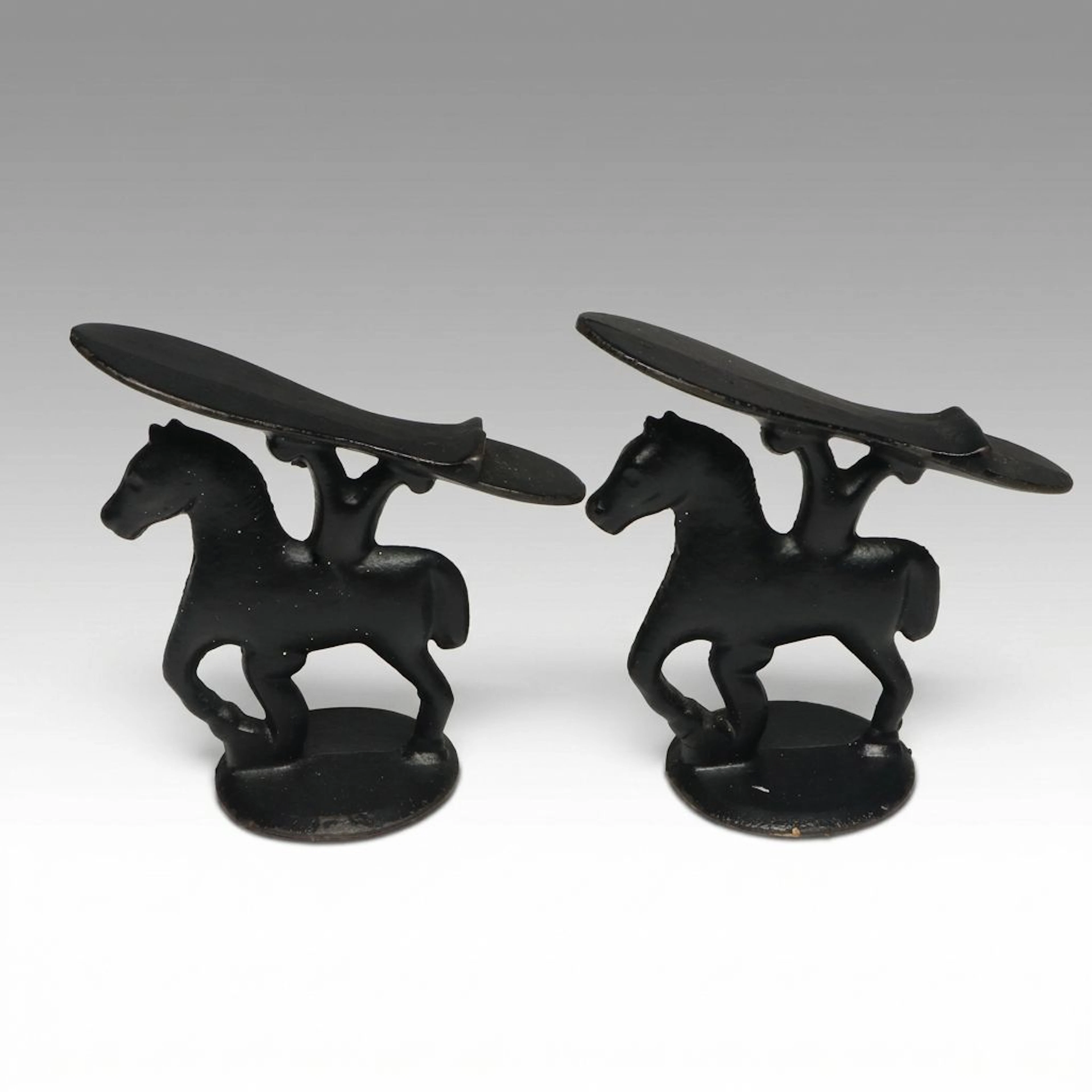 Pair of Cast Iron Shoe Shine Stands, 20th Century