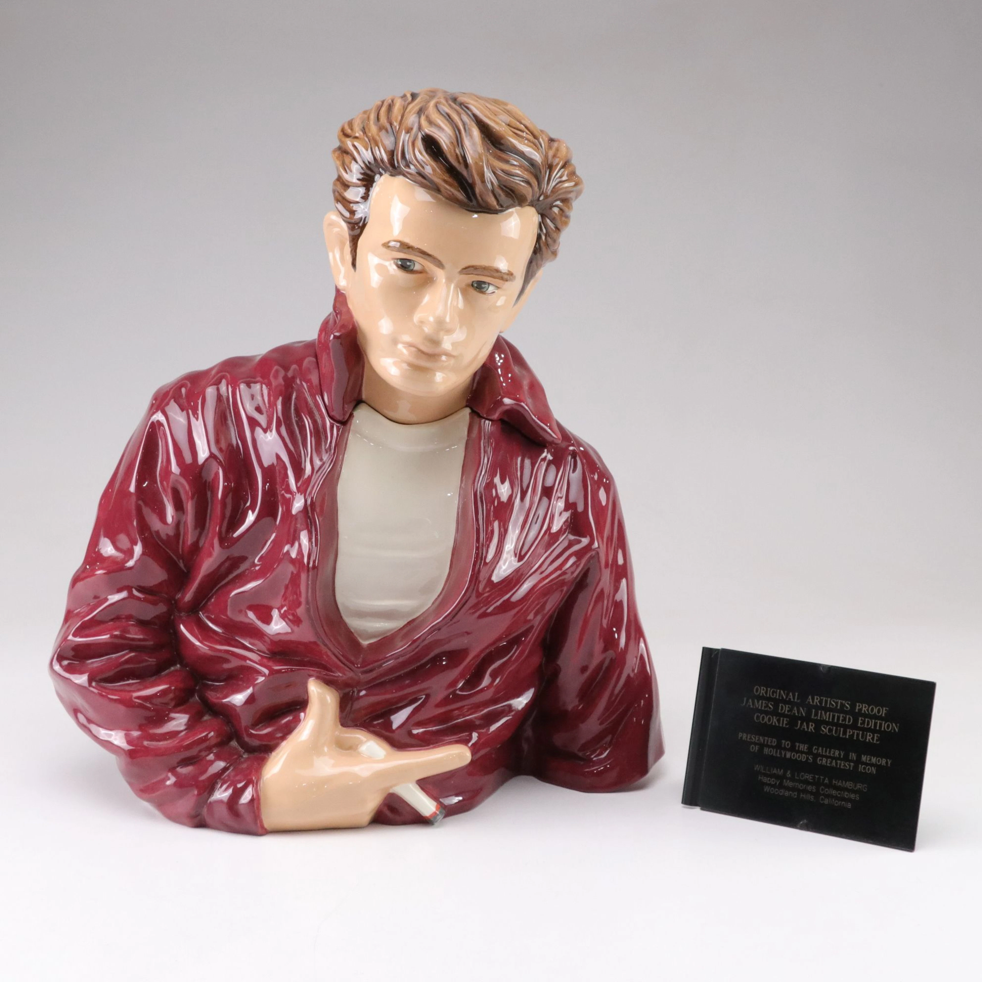 Artist's Proof James Dean Bust Cookie Jar by Happy Memories Collectibles
