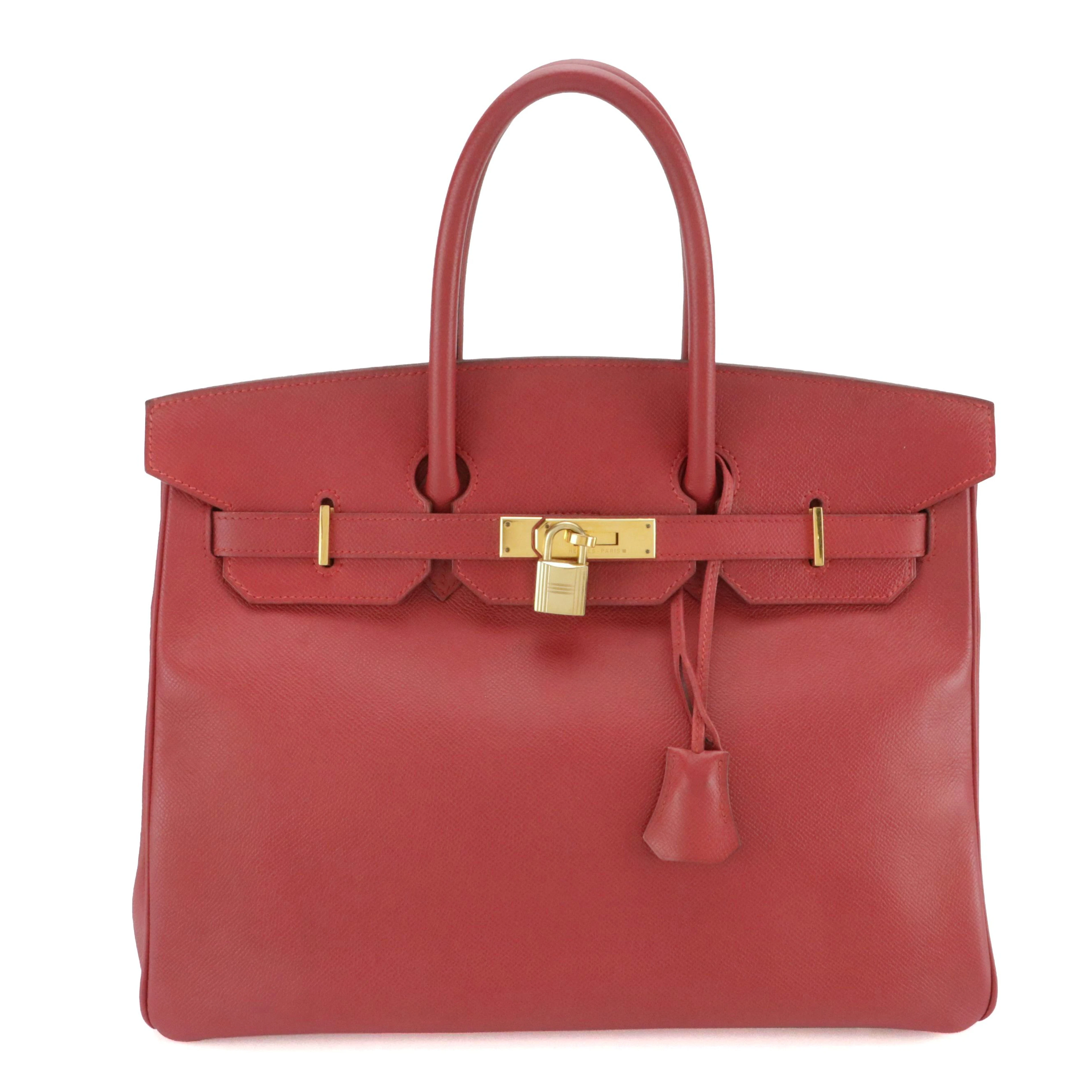 Hermès Birkin 35 Satchel in Rouge H Courchevel Leather
