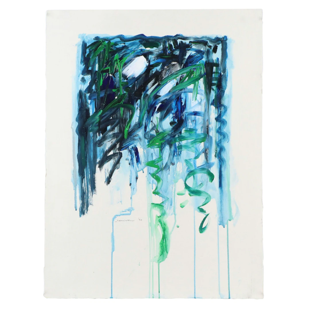 Jack Meanwell Acrylic Painting: Abstract Expressionist, 1994