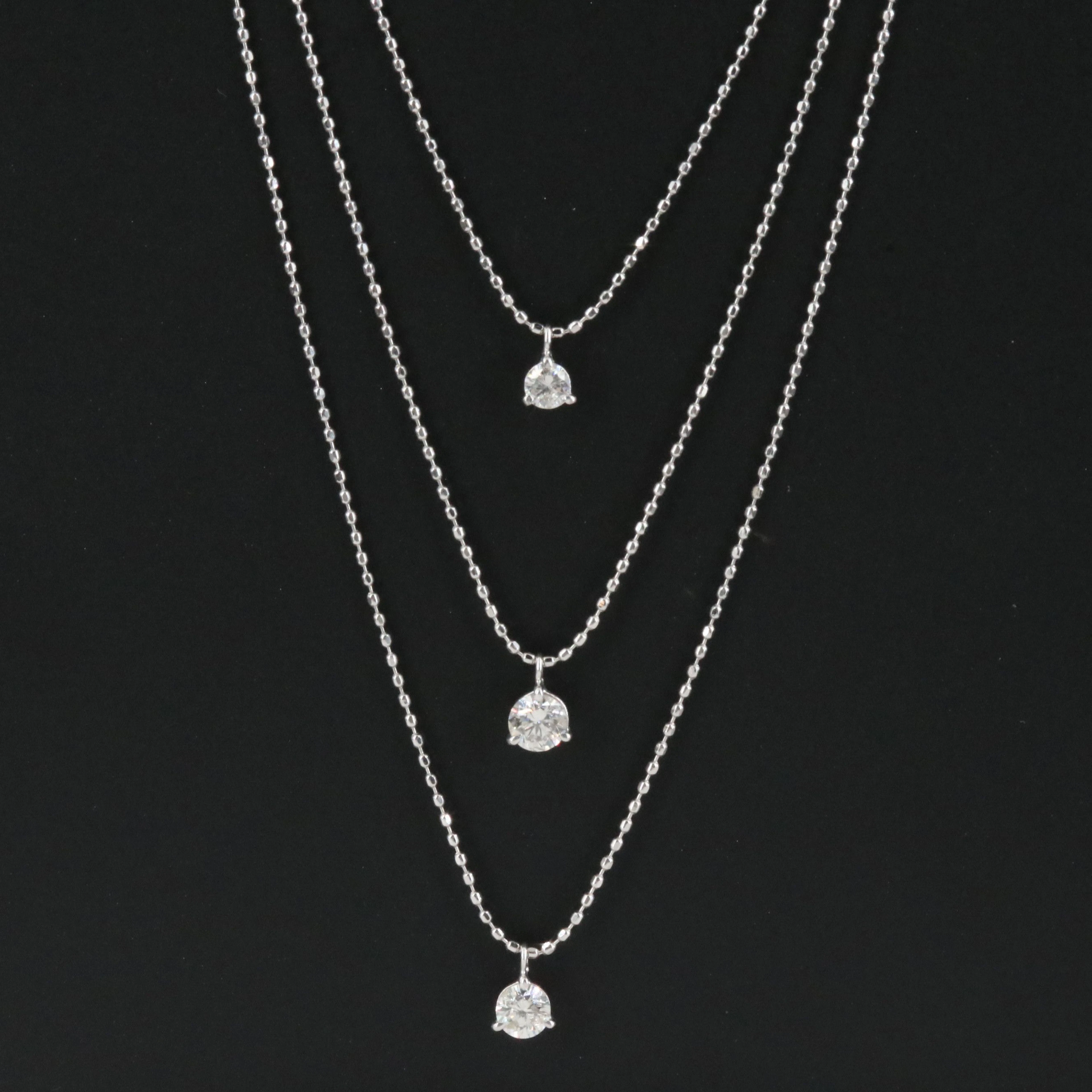 18K 0.50 CTW Diamond Station Layered Necklace