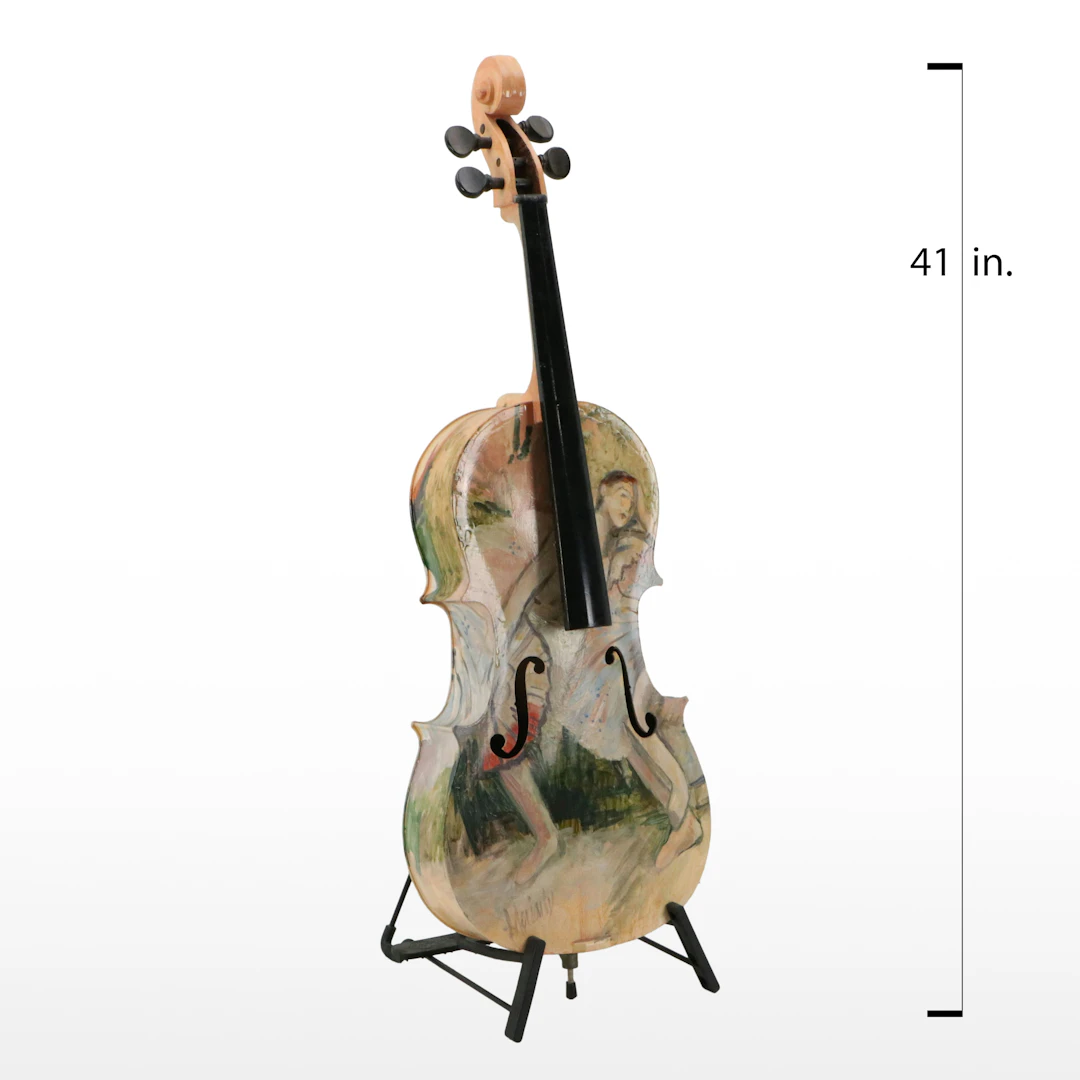After Edgar Degas Oil Painting on Cello with Stand, Late 20th to Early 21st C.