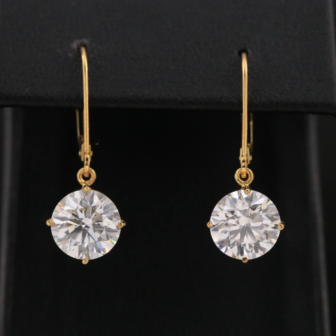 14K 4.24 CTW Lab Grown Diamond Earrings with IGI Report