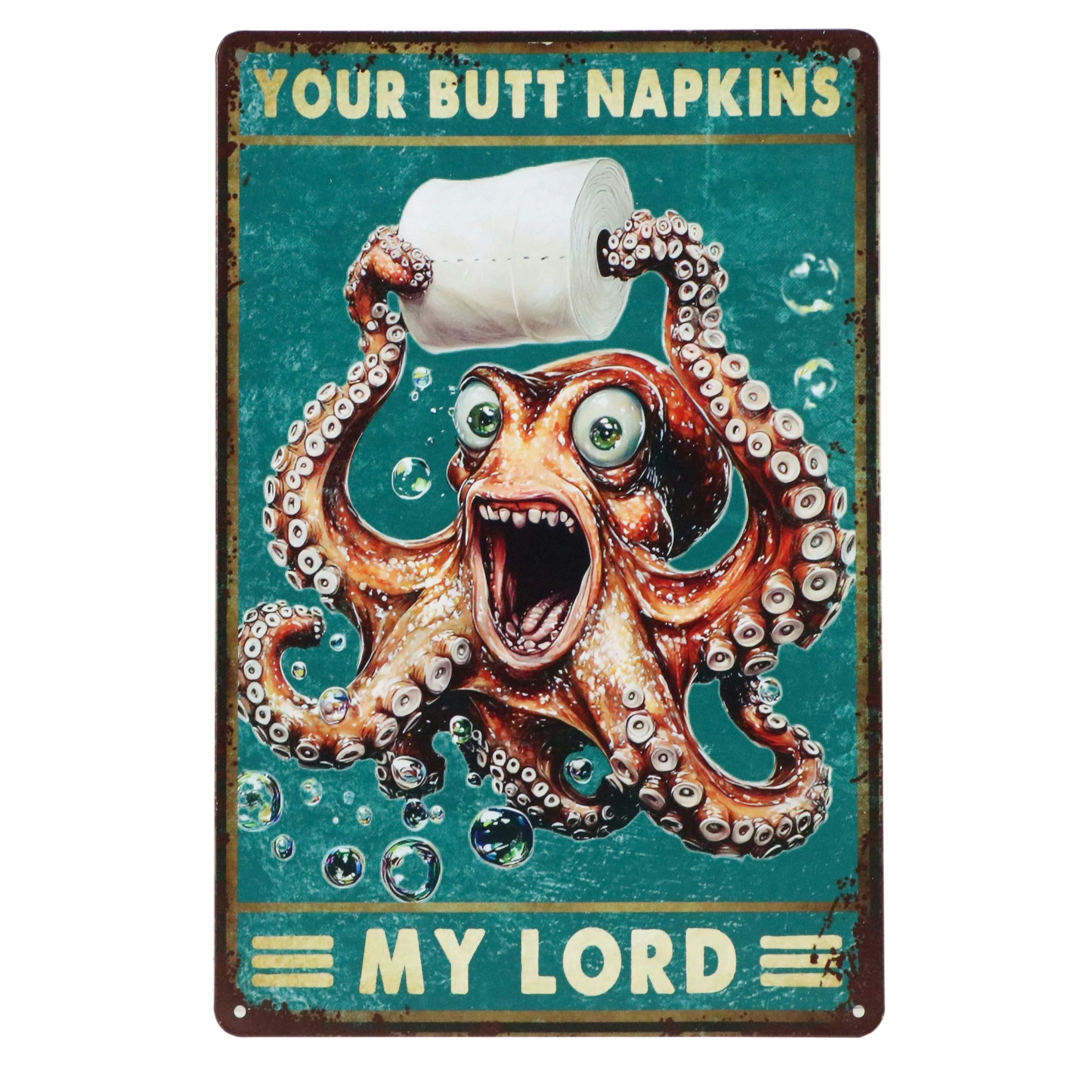 Novelty Digital Print on Metal Plate "Your Butt Napkins," 21st Century