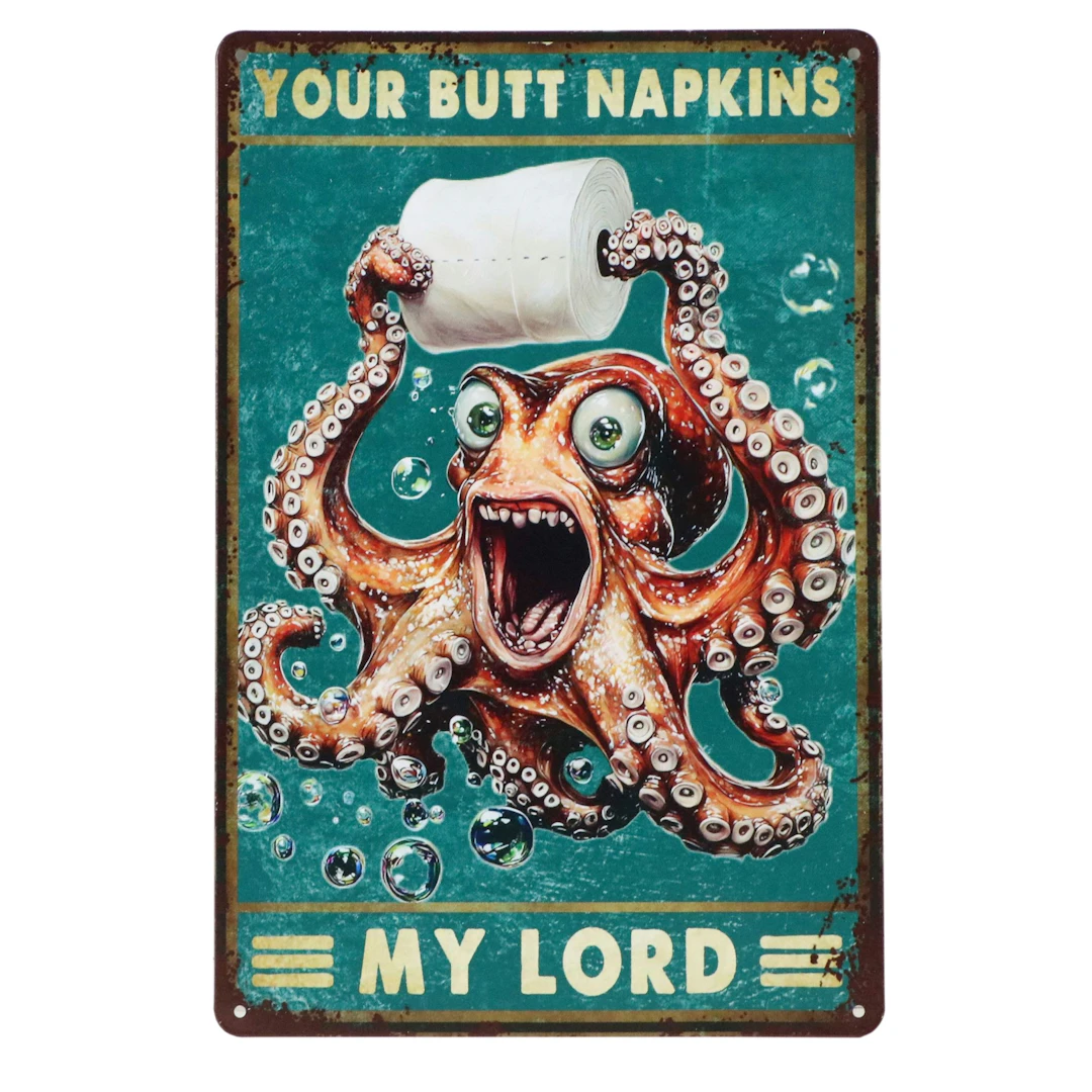Novelty Digital Print on Metal Plate "Your Butt Napkins," 21st Century