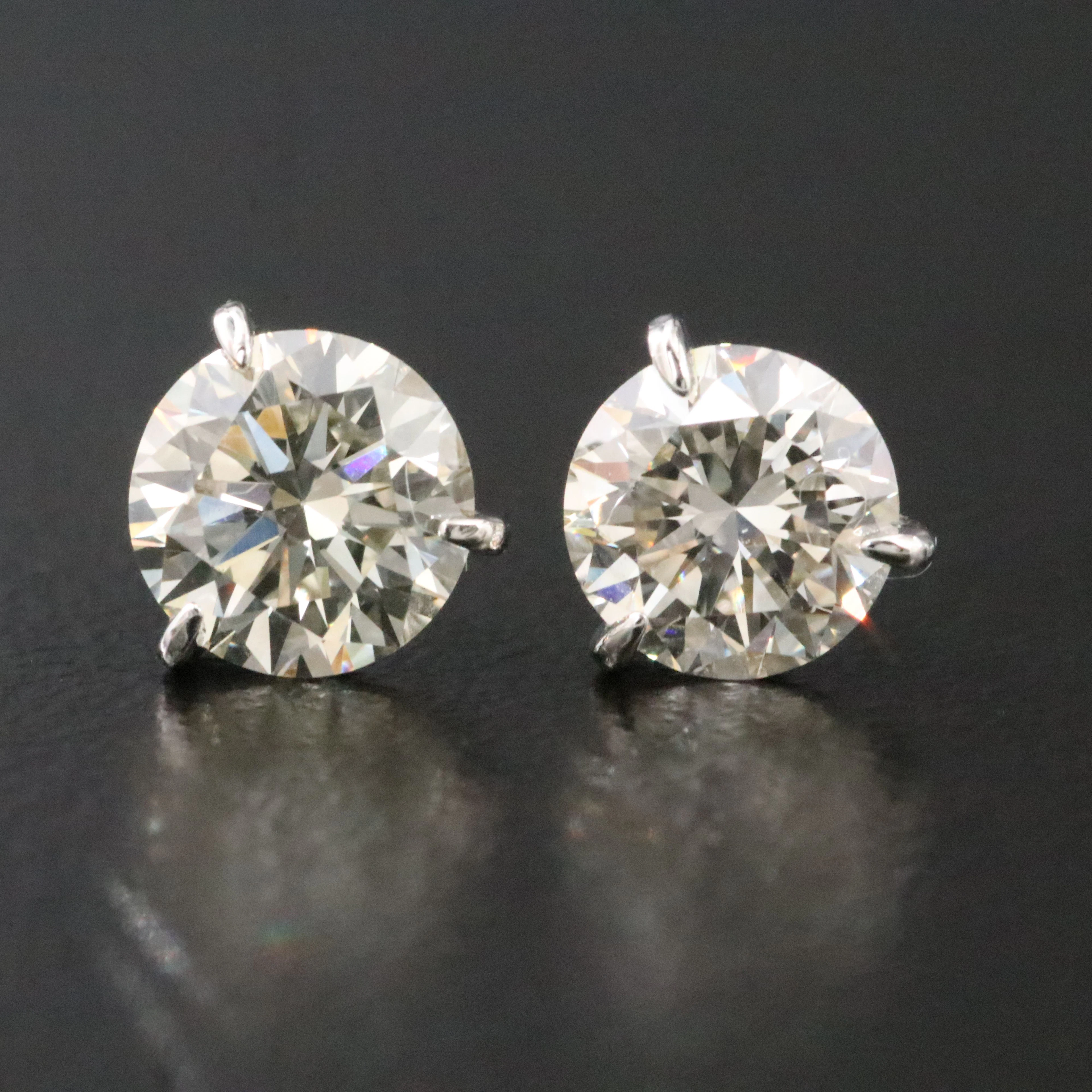 18K 1.85 CTW Lab Grown Diamond Solitaire Earrings