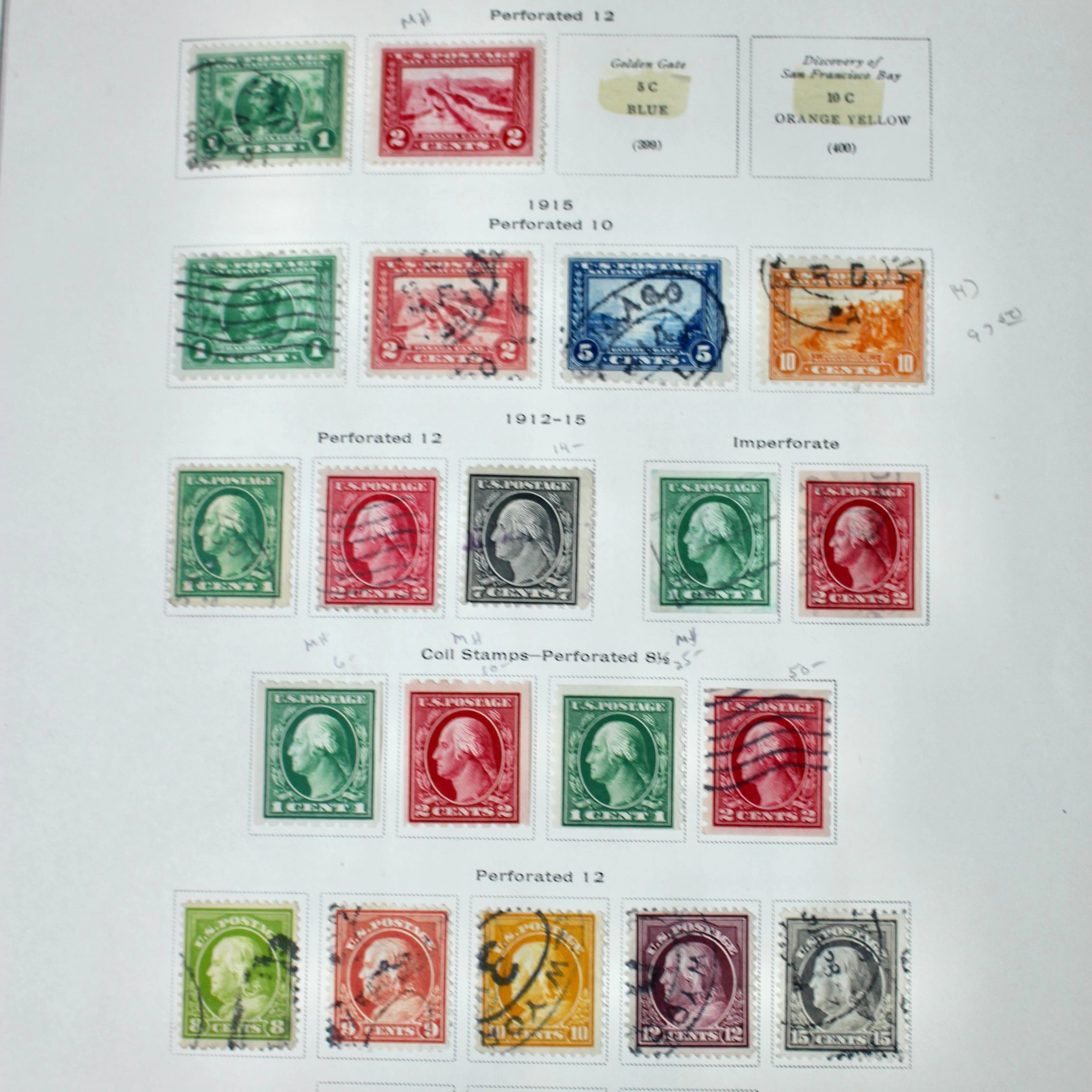 Extensive U.S. Postage Stamp Collection: 1908 to 1925