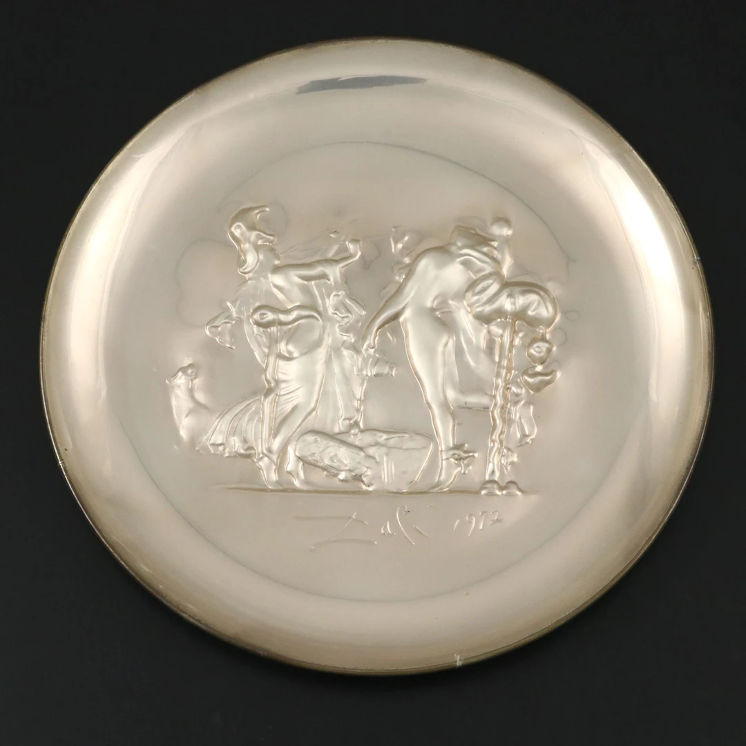 Salvador Dalí for Lincoln Mint "Dionysos et Pallas" Sterling Silver Plate