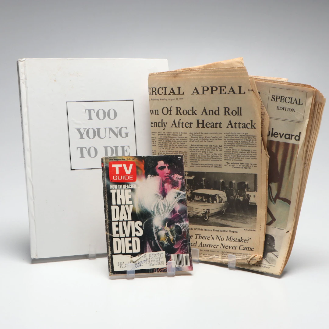 "Too Young to Die" Celebrity Biographies with Elvis Presley Memorial Ephemera