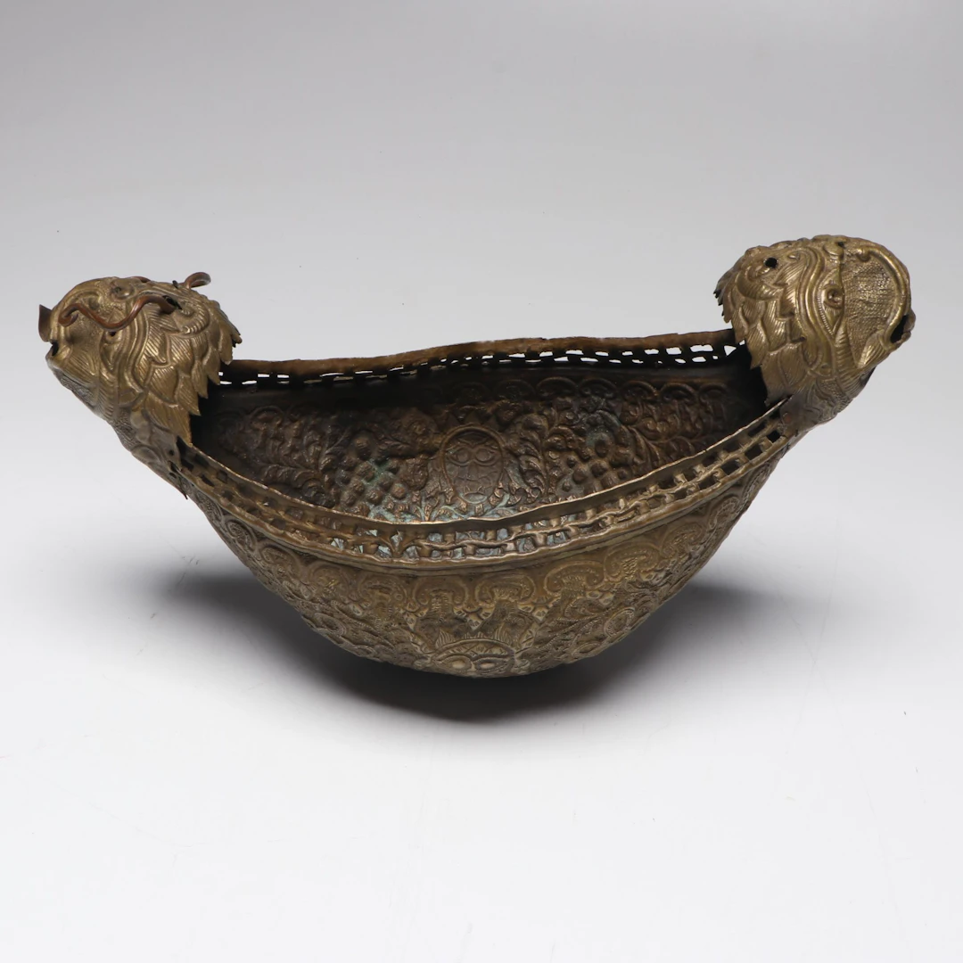 Southeast Asian Style Bronzed Metal Beggars Bowl