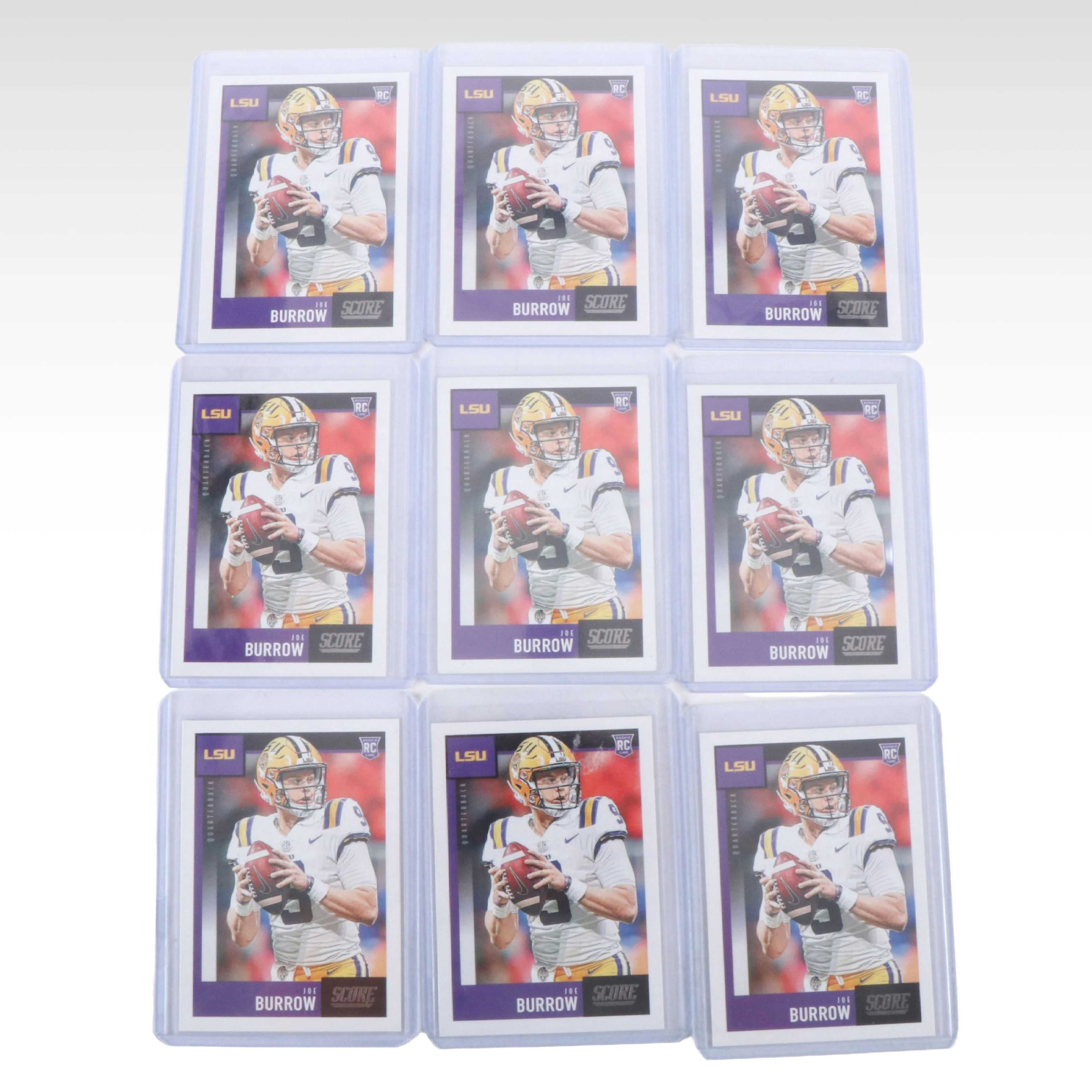 Nine 2020 Score Joe Burrow LSU Rookie Football Cards