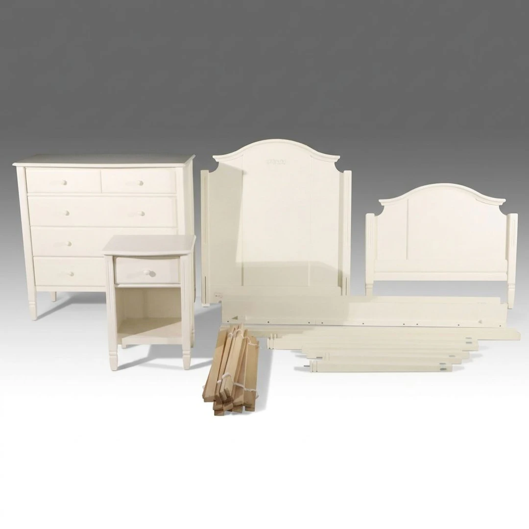 Pottery Barn Kids "Madeline" Twin Bed Frame with Chest and Nightstand
