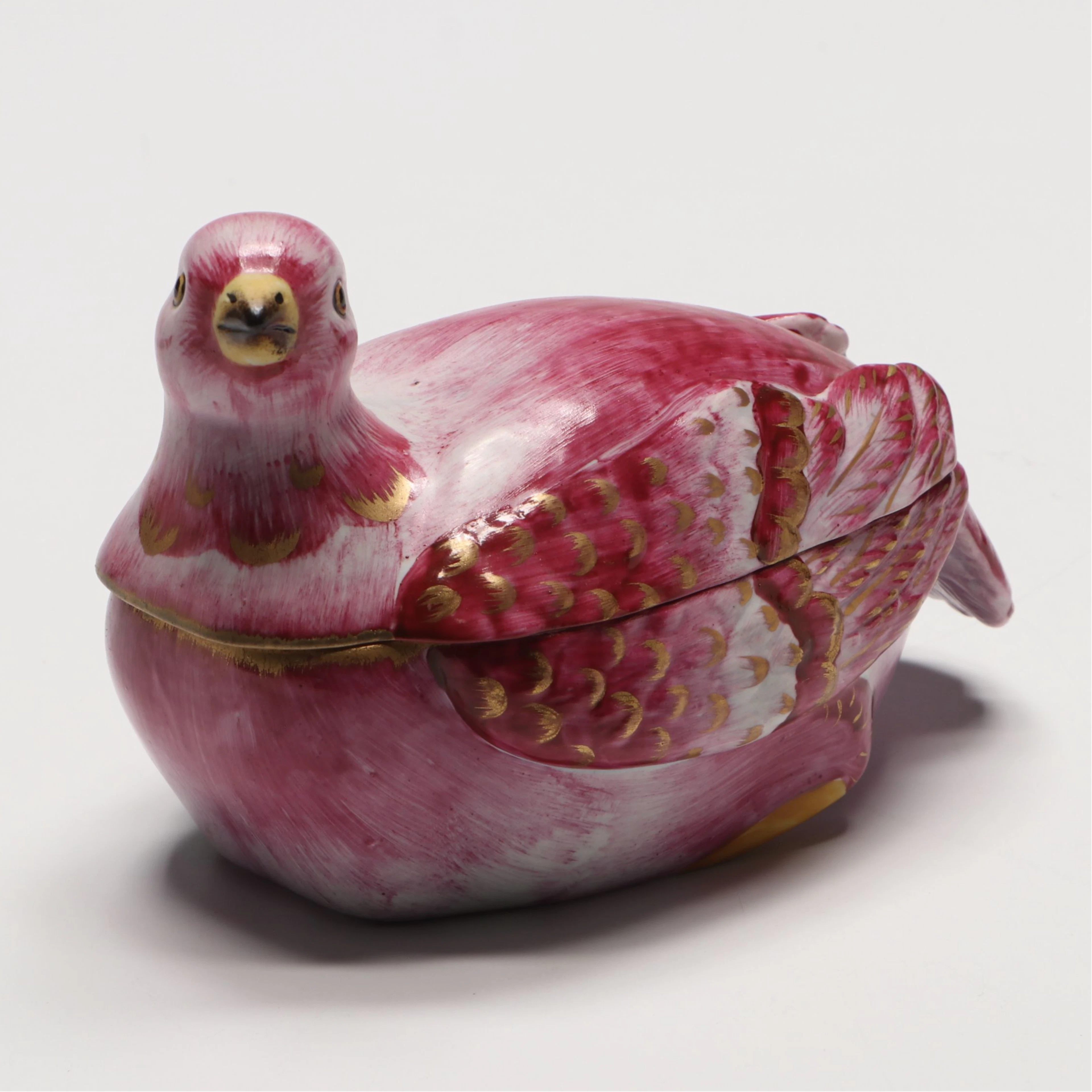 Christian Dior Hand-Painted Porcelain Quail Box, Mid to Late 20th Century