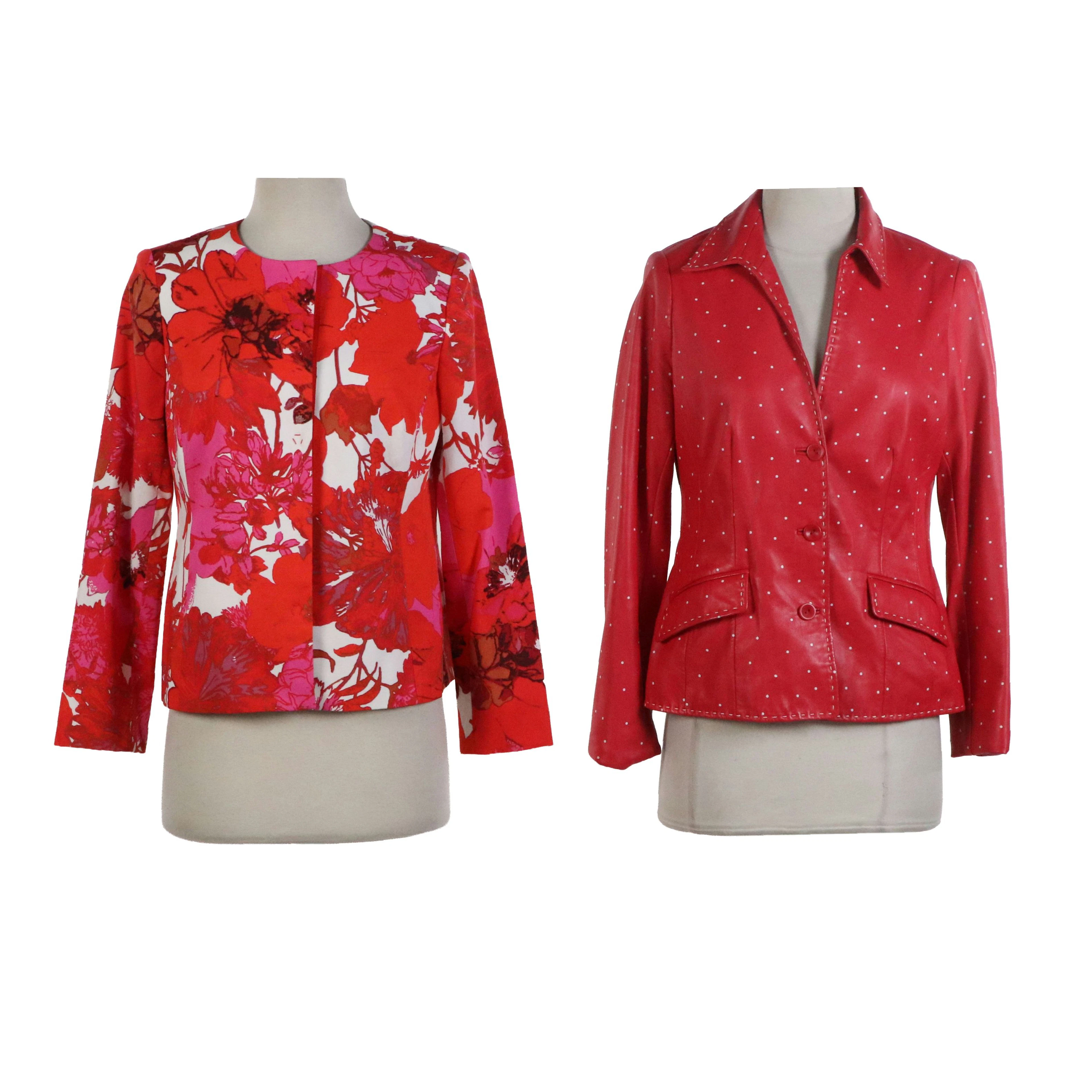 Worth Lambskin Leather Jacket and Jones New York Printed Jacket